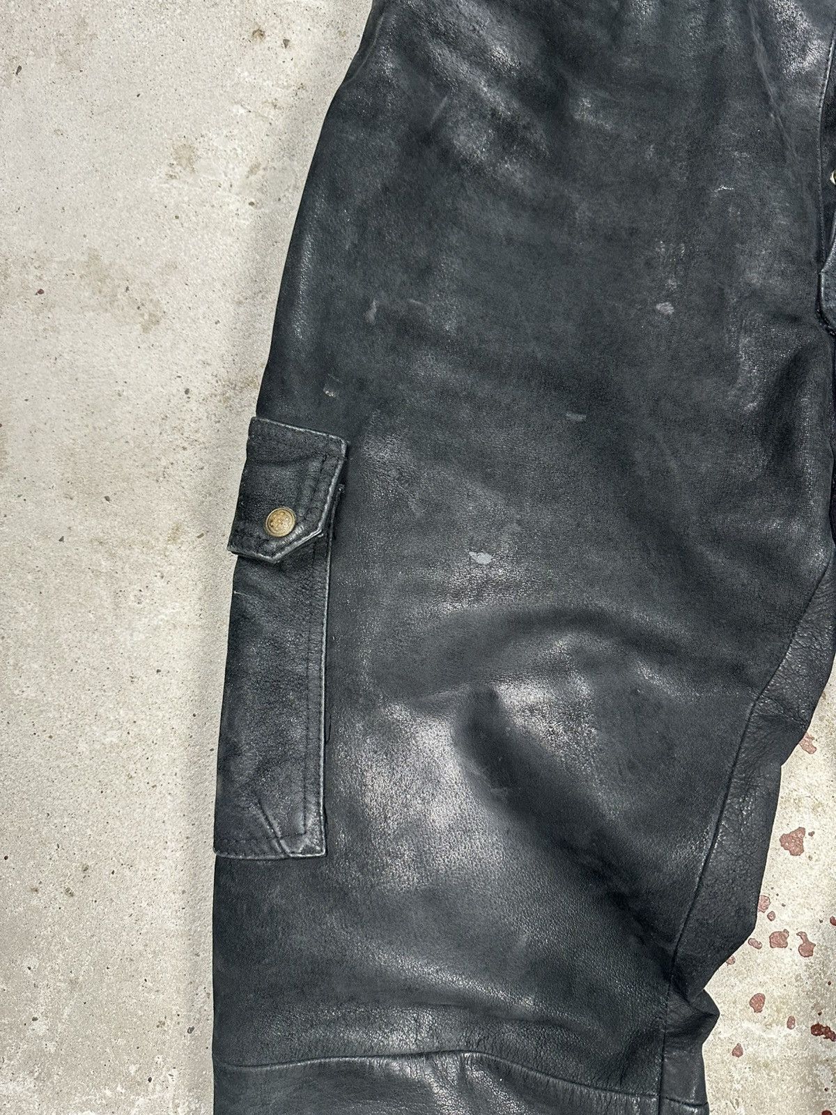 Other Vintage 90s Black Genuine Leather Cargo Baggy Pants Size US 38 / EU 54 - 7 Thumbnail