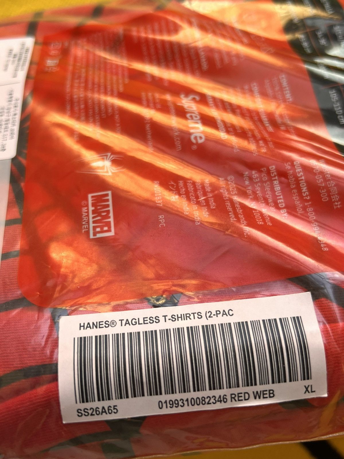 Supreme Supreme x Marvel Spider-Man Web T-Shirt hanes Red hero tee Size US XL / EU 56 / 4 - 13 Thumbnail
