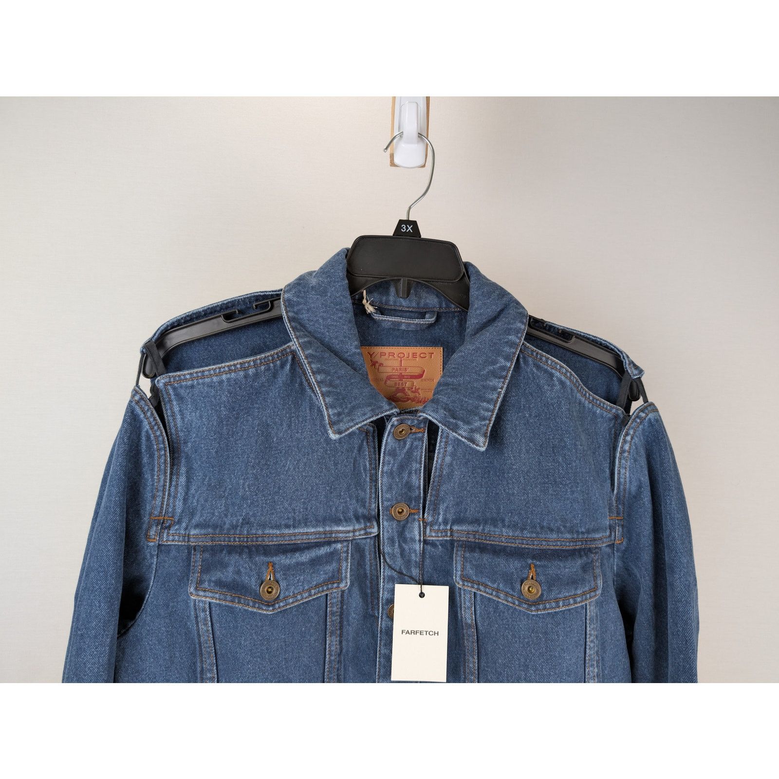 Y/Project o1rshd1 Classic Peep Denim Jacket in Navy Size US L / EU 52-54 / 3 - 3 Thumbnail