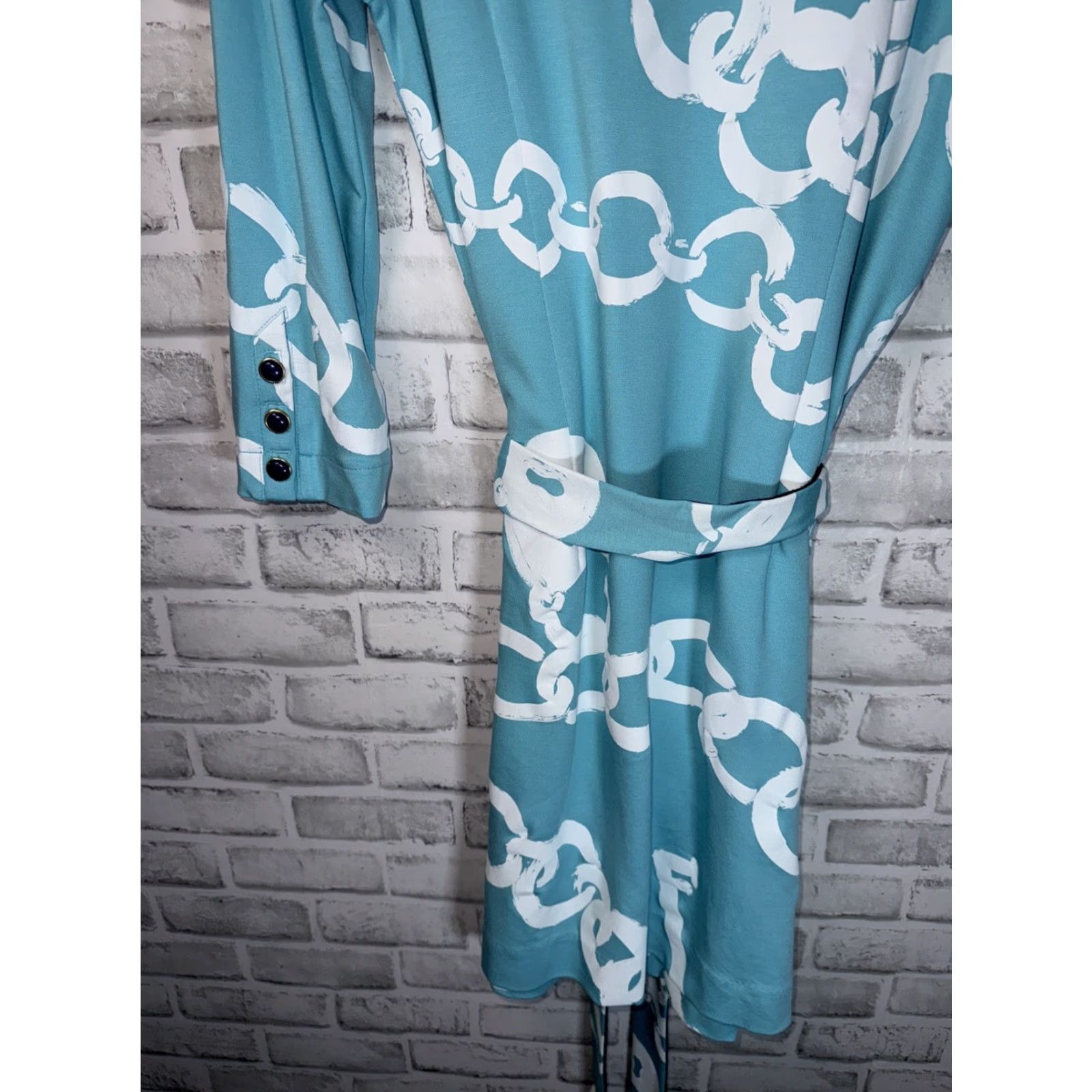 Lilly Pulitzer VINTAGE Lilly Pulitzer Jonah Posh Ponte KeyChain Print Belted Rayon Dress L Size L / US 10 / IT 46 - 8 Thumbnail
