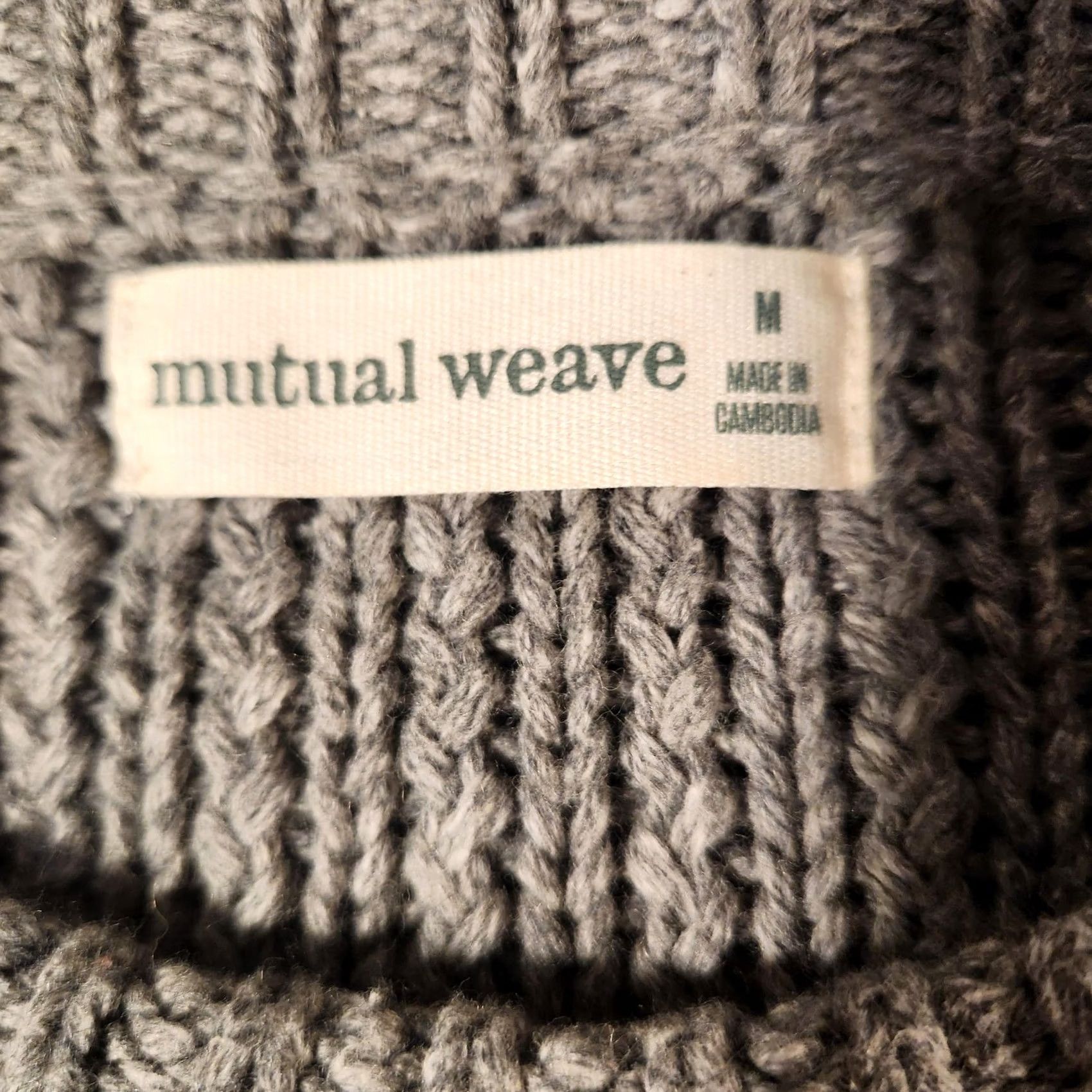 Vintage Mutual Weave Sweater Mens Medium Gray Heather Chunky Knit Crewneck Pullover Size US M / EU 48-50 / 2 - 2 Thumbnail