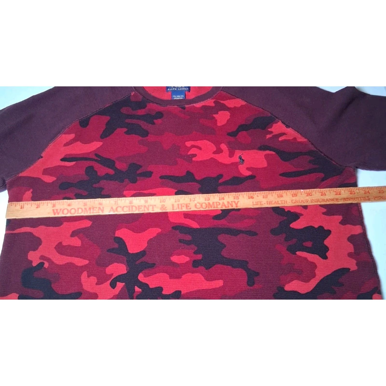 Polo Ralph Lauren Polo Ralph Lauren Thermal Shirt Men 2XL Camouflage Crew Neck Red Maroon Logo Long Sleeve T-Shirt Size US XXL / EU 58 / 5 - 4 Thumbnail