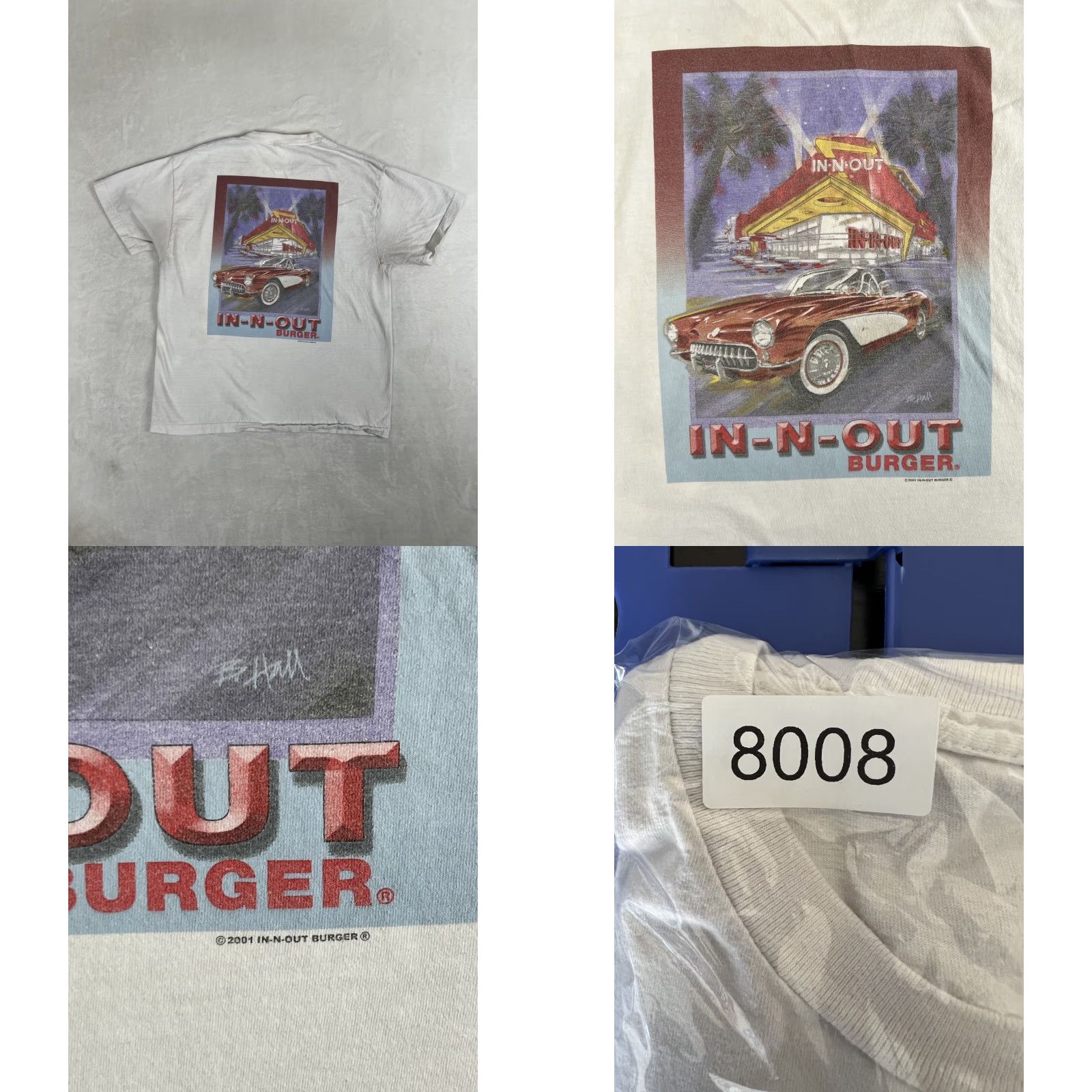 Vintage VINTAGE In-N-Out Burger Shirt Mens M/L White California Logo Graphic Print Crew Neck Short Sleeve Size US M / EU 48-50 / 2 - 8 Thumbnail
