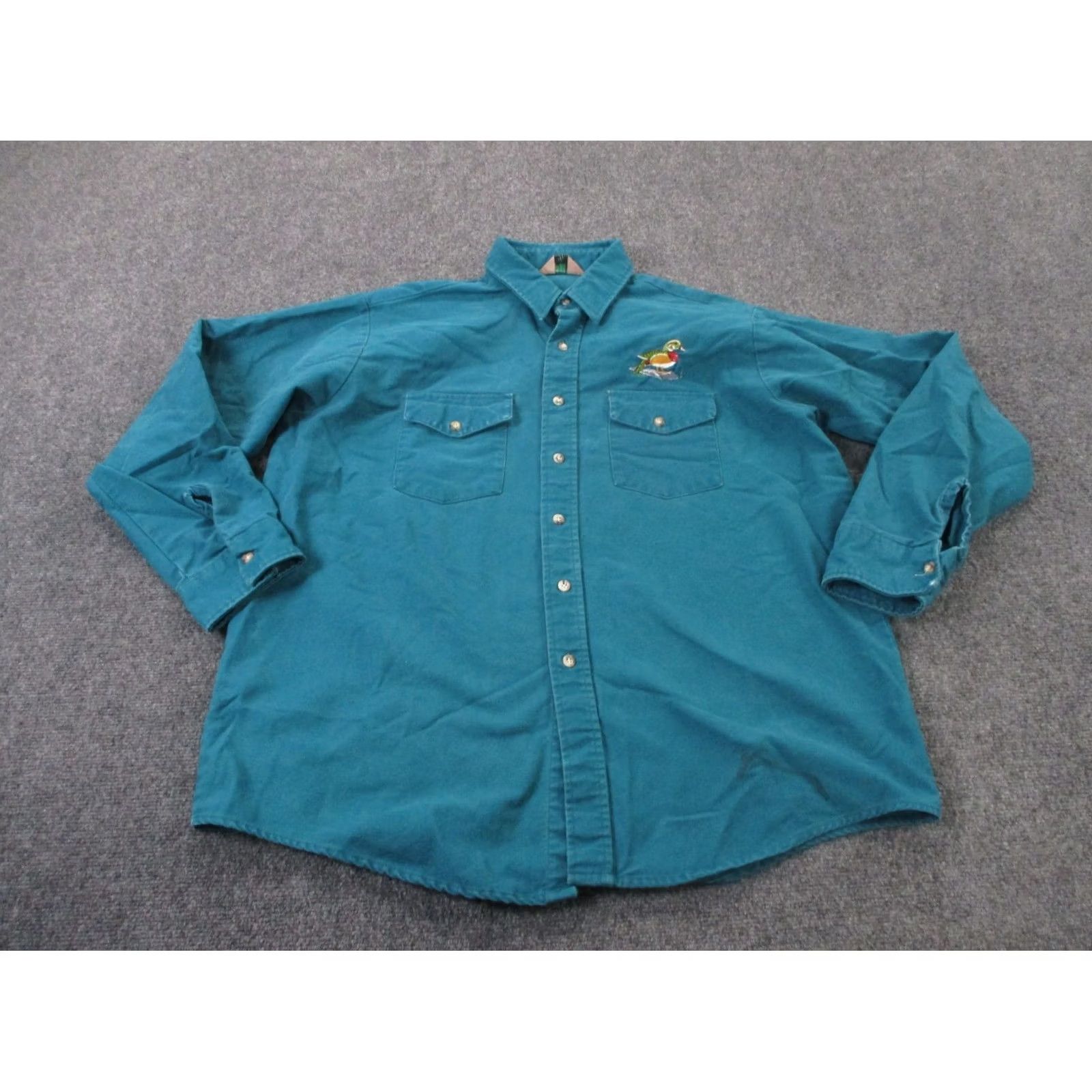 Vintage VINTAGE Winter Run Shirt Mens 2XL Canvas Heavy Work USA Made Duck Hunting Blue Cotton Canvas Button-Up with Pockets Size US XXL / EU 58 / 5 - 2 Thumbnail