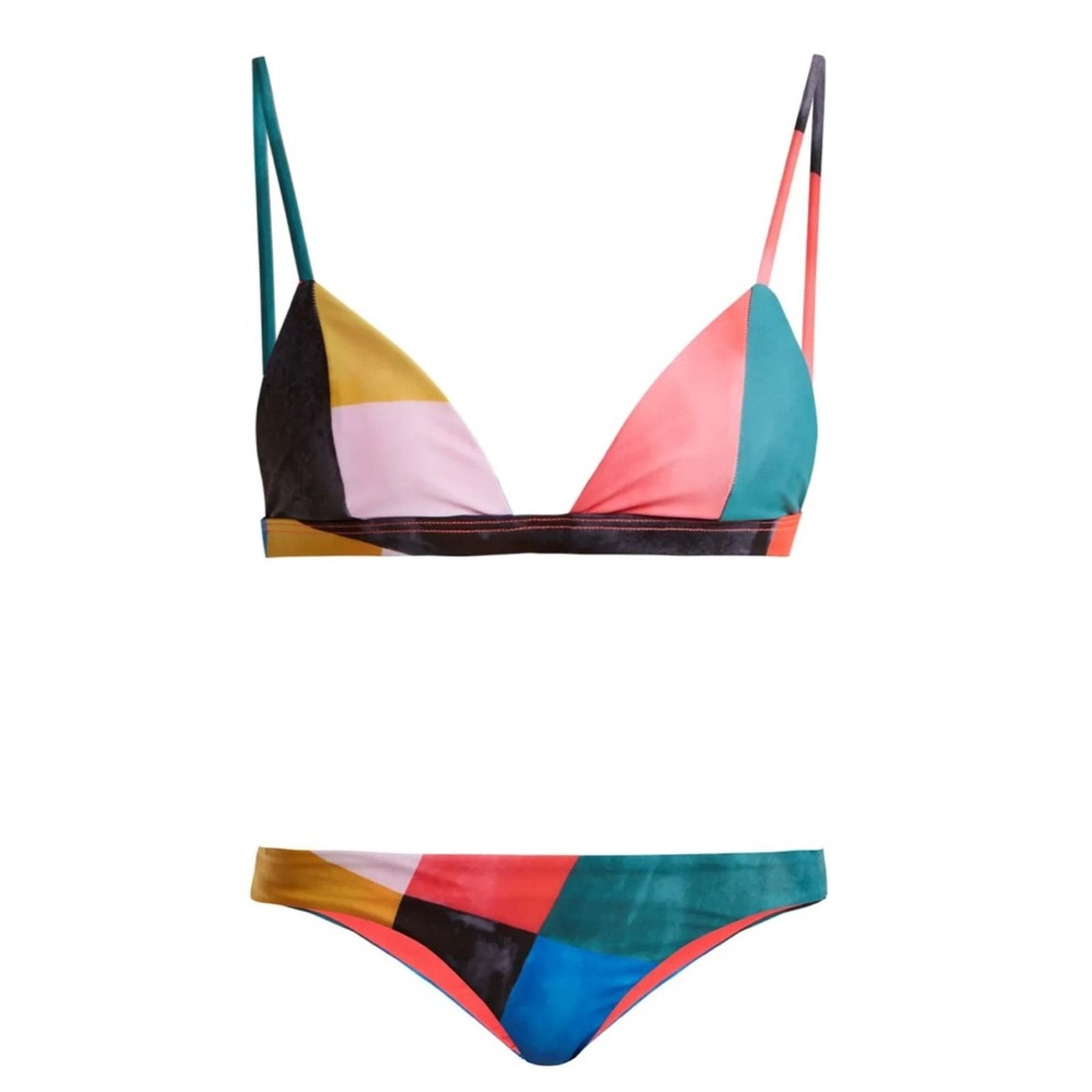 Mara Hoffman Mara Hoffman Astrid Triangle Bikini - Blue Multi Size S & M Size ONE SIZE - 1 Thumbnail
