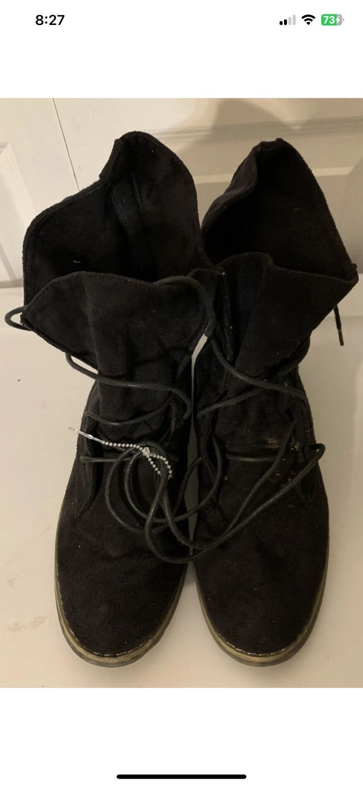 Other Chase & Chloe boots lace up leather Sz 8 black Size US 8 / IT 38 - 1 Thumbnail