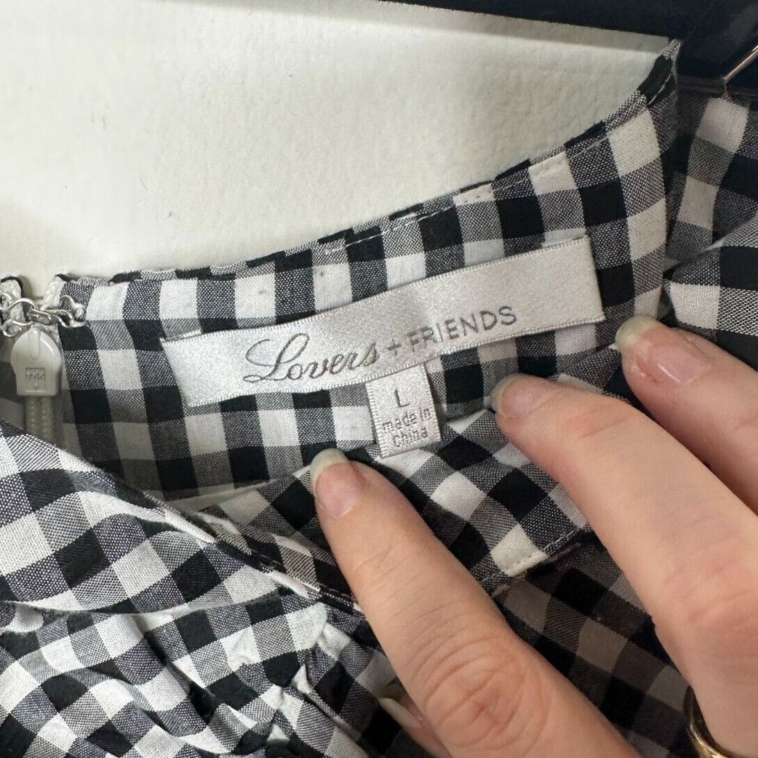Other LOVERS + Friends Lisa Gingham Black White Check Mini Skirt L Size 36" / US 14 / IT 50 - 5 Thumbnail