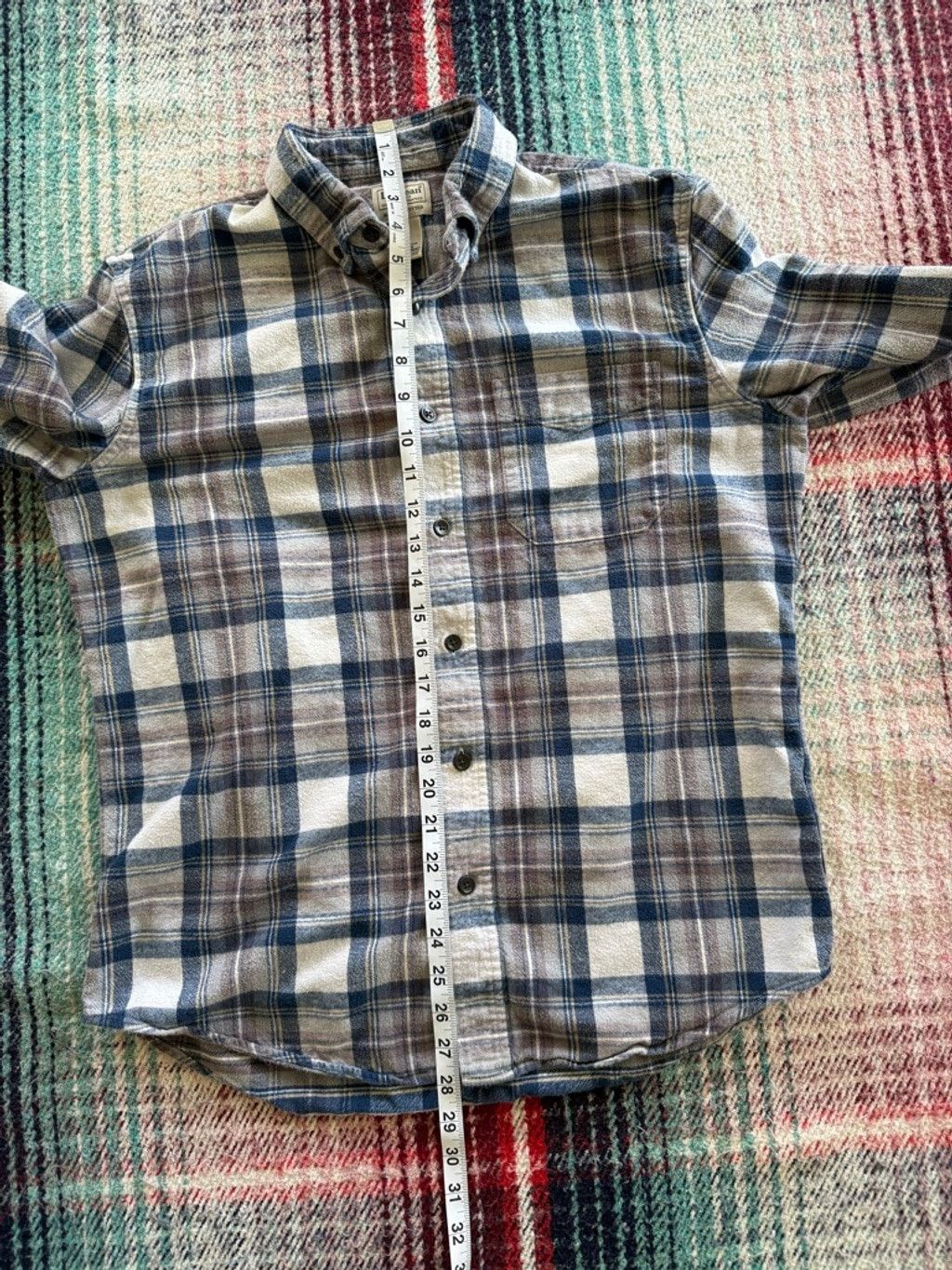 L.L. Bean L.L.Bean Plaid Casual Button Down Flannel Shirt M Blue White Size US M / EU 48-50 / 2 - 7 Thumbnail