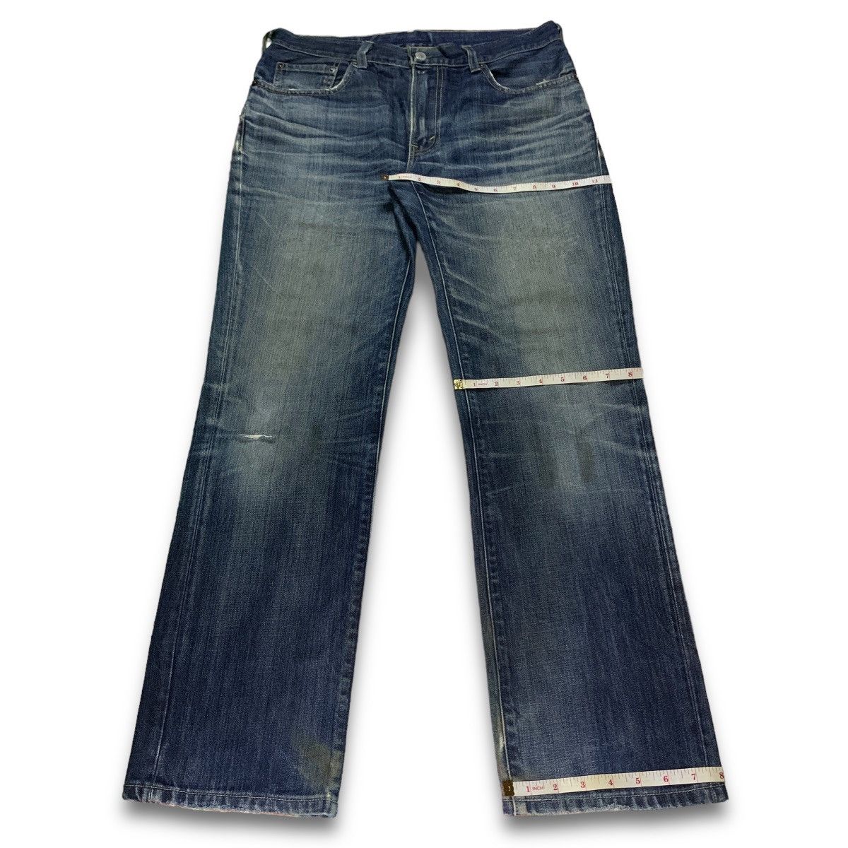 Levi's × Levi's Vintage Clothing Vintage 90s Levis 505 Blue Wash Loose Distressed Jeans 32x31 Size US 32 / EU 48 - 12 Thumbnail