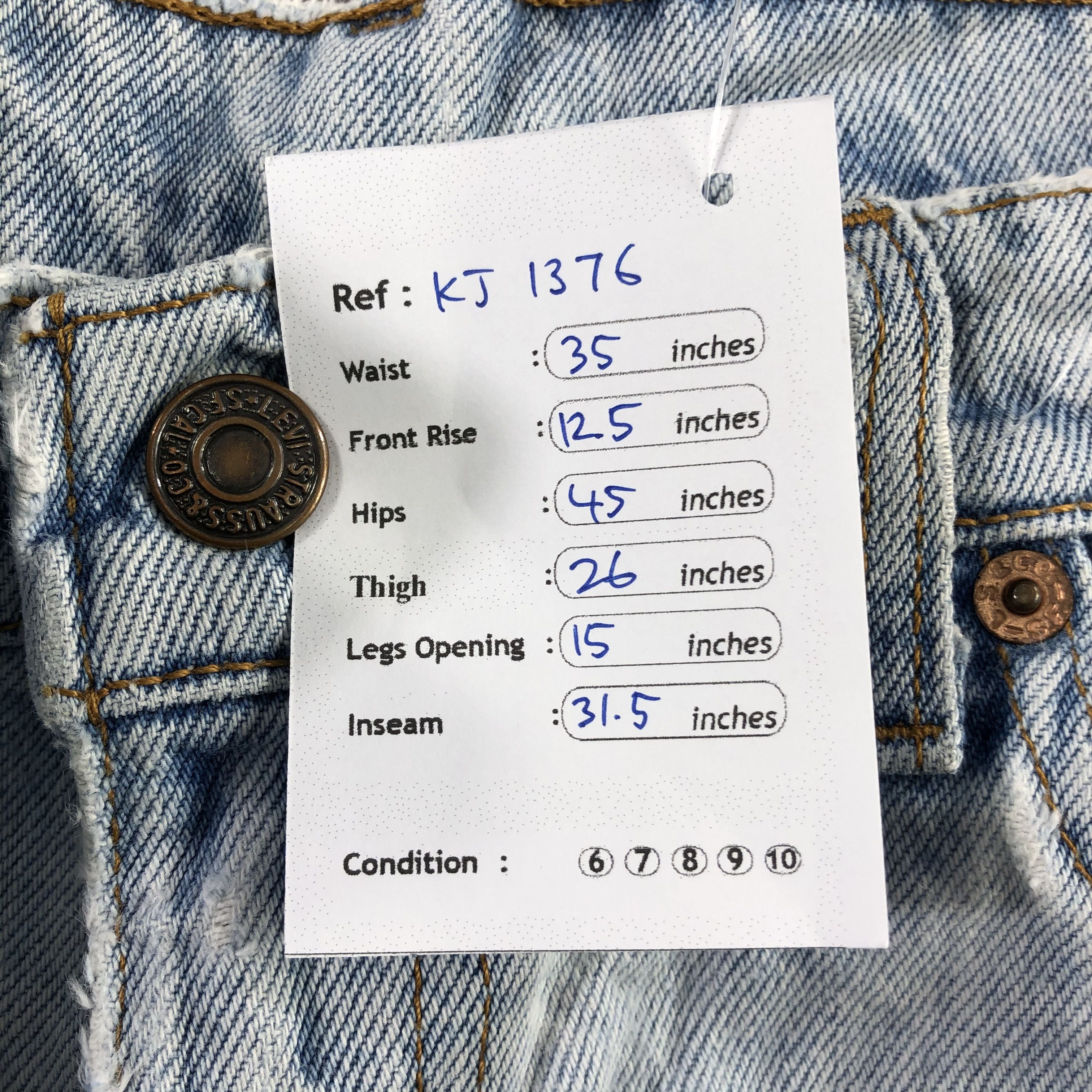 Levi's Vintage 90s Levis 550 Jeans Lightwash Denim KJ1376 Size US 35 - 15 Thumbnail