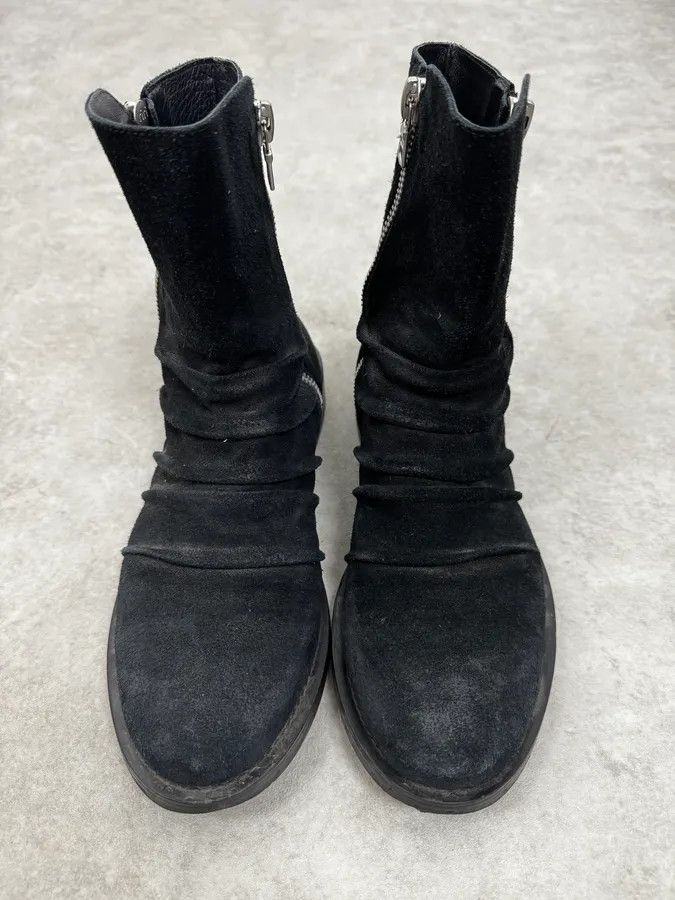 Vintage Amiri Black Eroded Suede Leather Zipper Boots Size US 8 / EU 41 - 3 Thumbnail