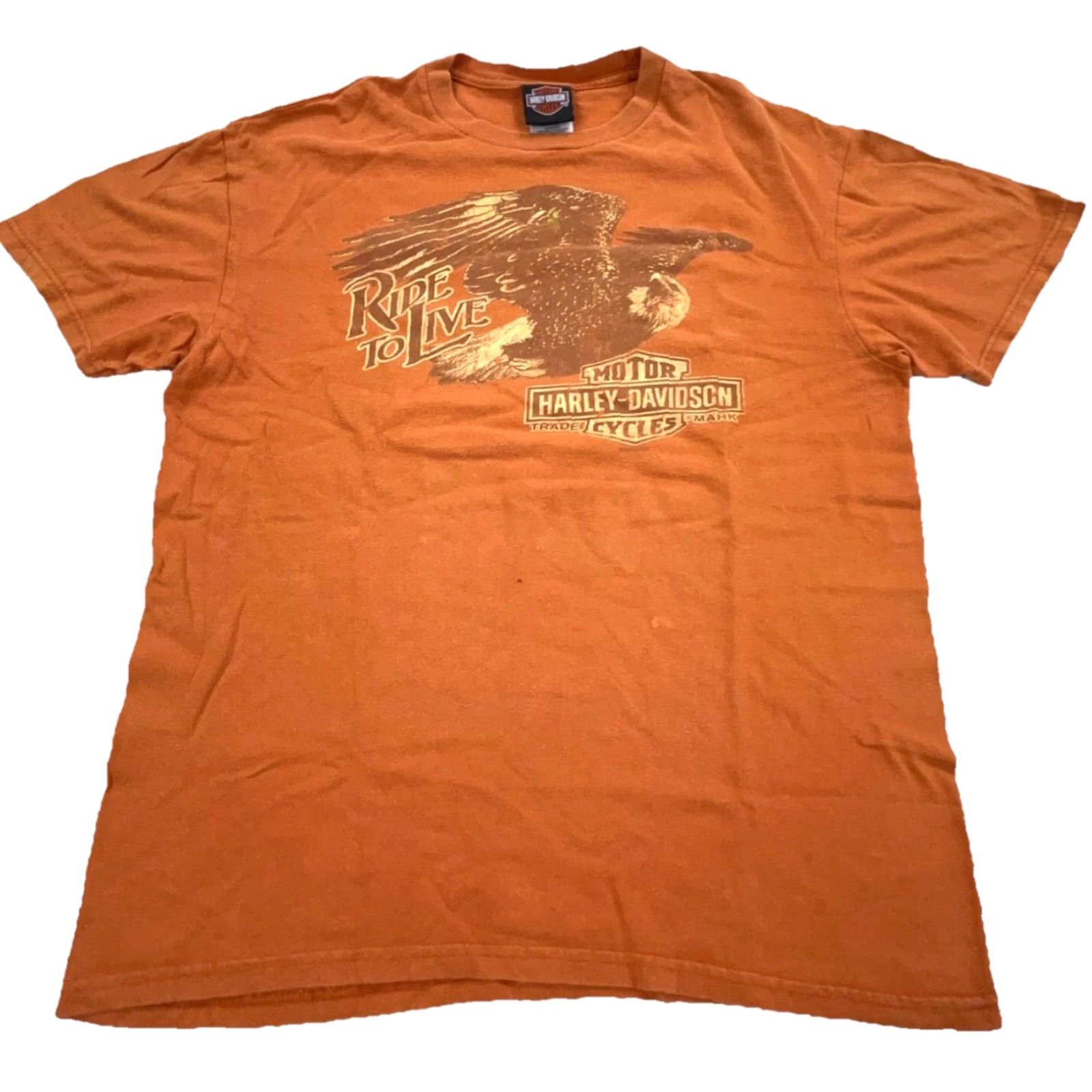 Harley Davidson VINTAGE Harley-Davidson Graphic Tee Men XL Orange Biker Eagle 80s Retro Motorcycle Size US XL / EU 56 / 4 - 2 Thumbnail
