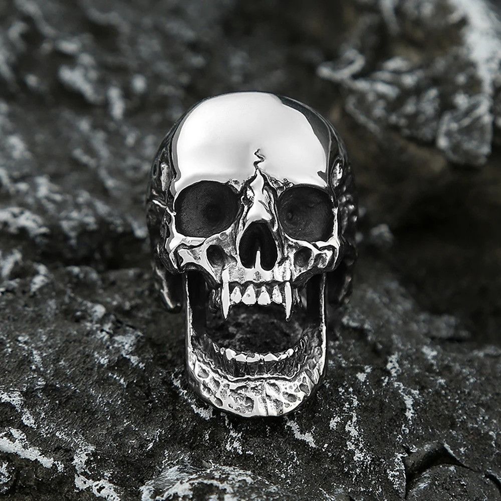 Other Gothic Vampire Skull Ring Size ONE SIZE - 4 Thumbnail