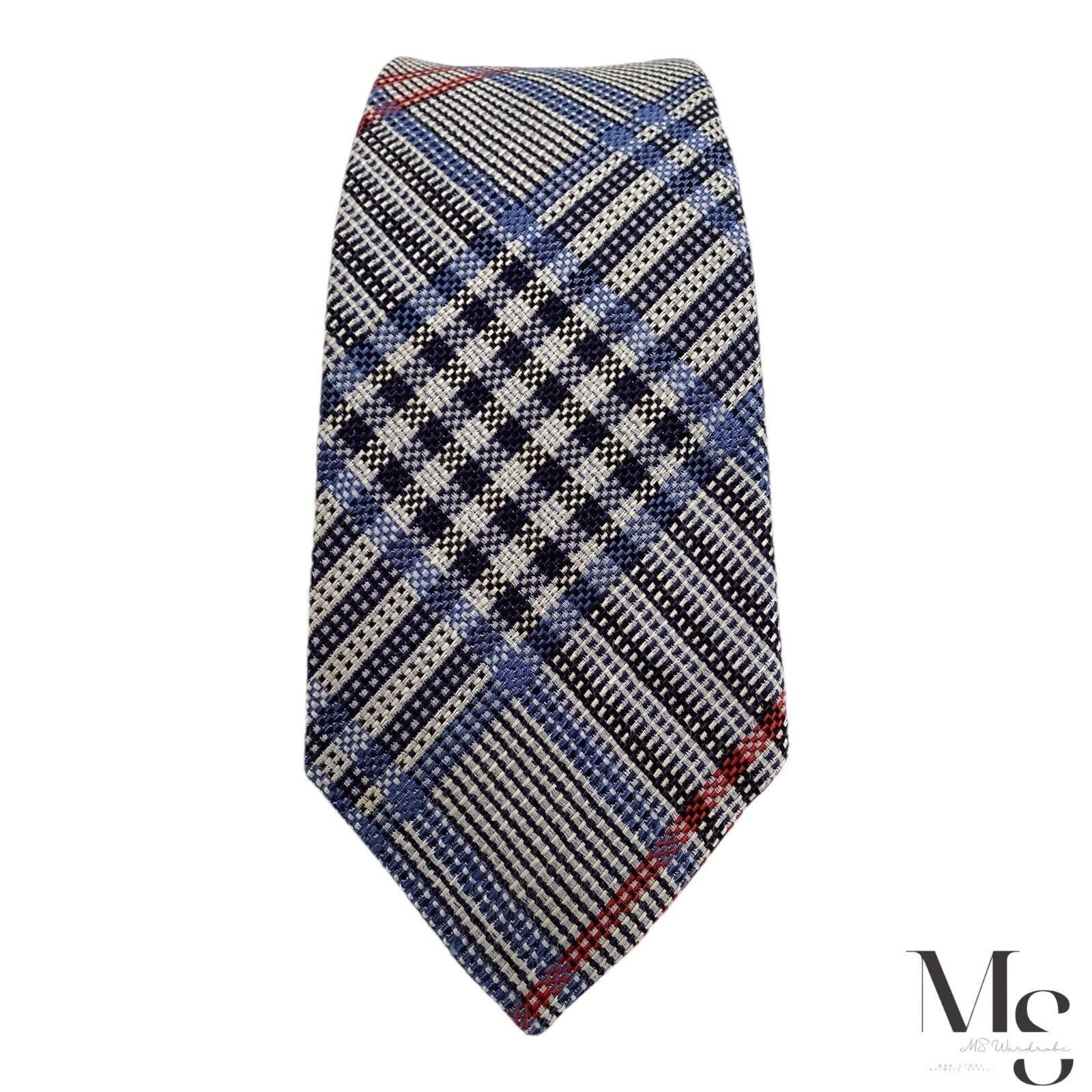 Other FRANCO BASSI XL Blue & Gray Plaids & Cheks Silk Blend Tie It Size ONE SIZE - 5 Thumbnail