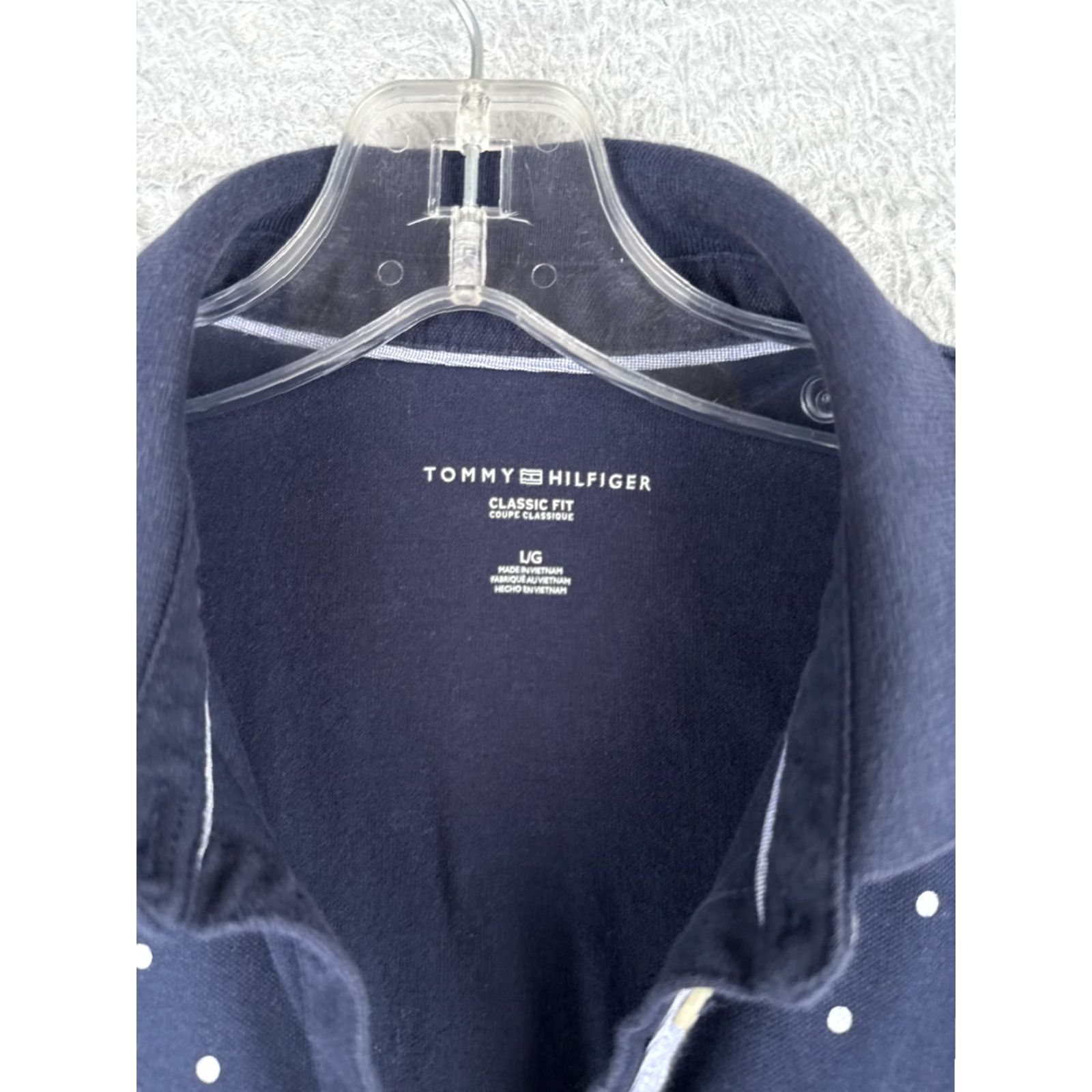 Tommy Hilfiger Tommy Hilfiger Polo Shirt Women Large Blue White Polka Dot Anchor Cotton Blend Shirt Size L / US 10 / IT 46 - 6 Thumbnail