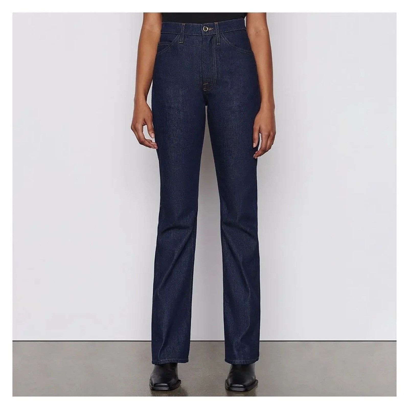 Frame NWT Frame Le Italien Flare Rigid Denim 30 Dark Rinse Size 30" / US 8 / IT 44 - 3 Thumbnail