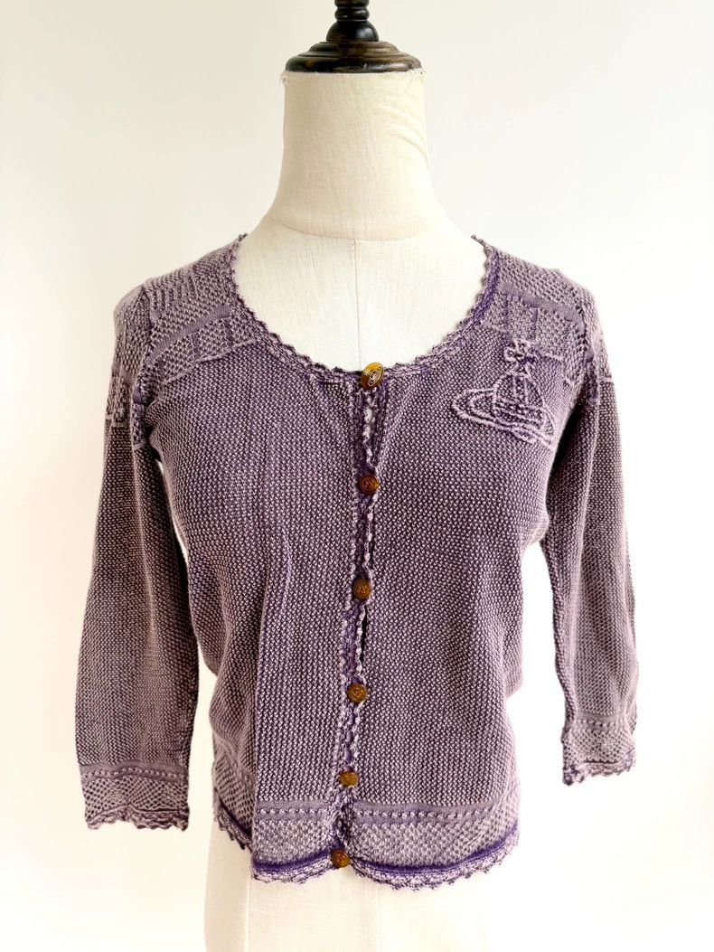 Vivienne Westwood Vivienne Westwood Purple knitted Saturn cardigan Size M / US 6-8 / IT 42-44 - 2 Thumbnail