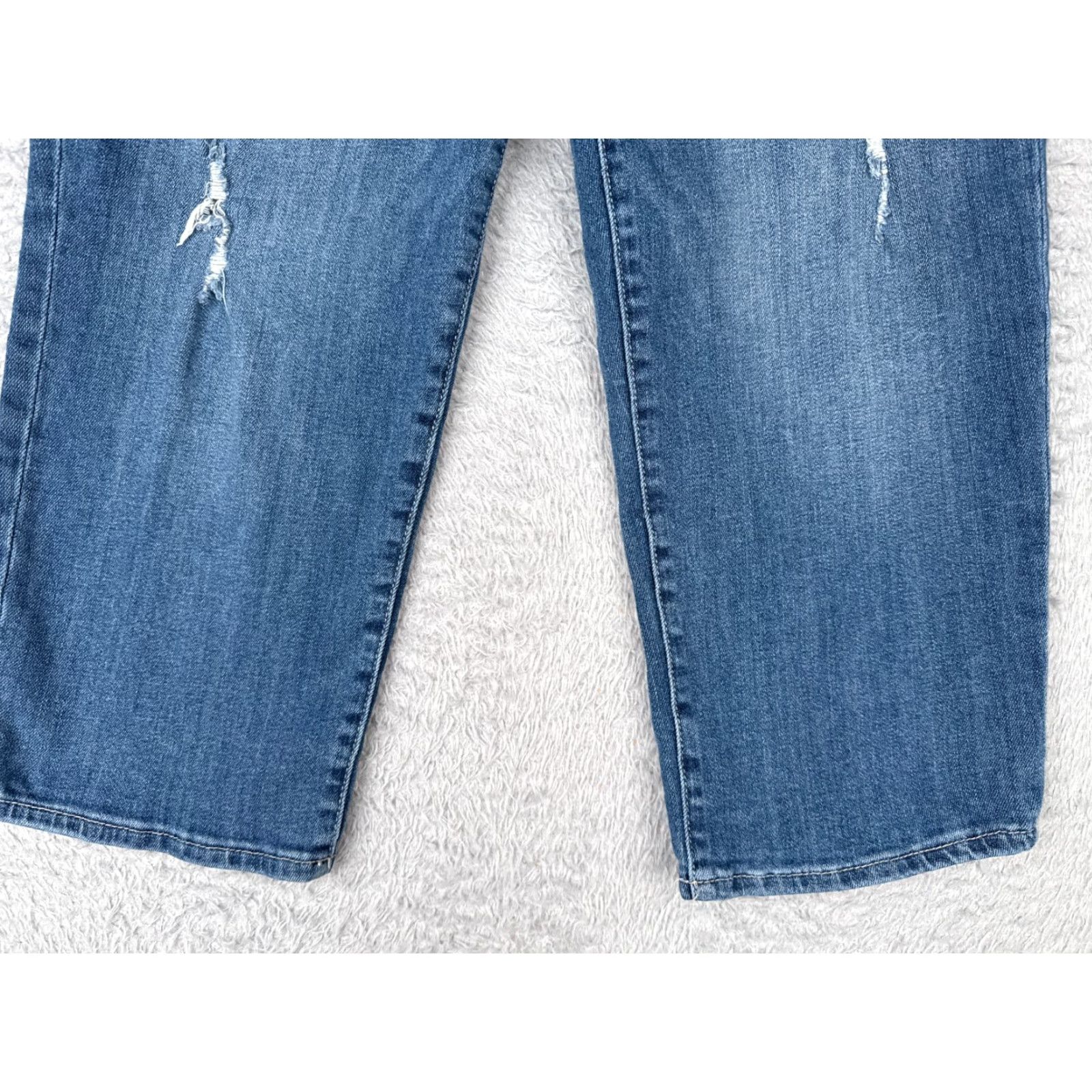 Vintage KUT from the Kloth Jeans Womens 10 Blue Denim Natalie Crop Distressed Mid 31x18 Zip Cropped Regular 5-Pocket Style Modern Classic Size 32" / US 10 / IT 46 - 2 Thumbnail