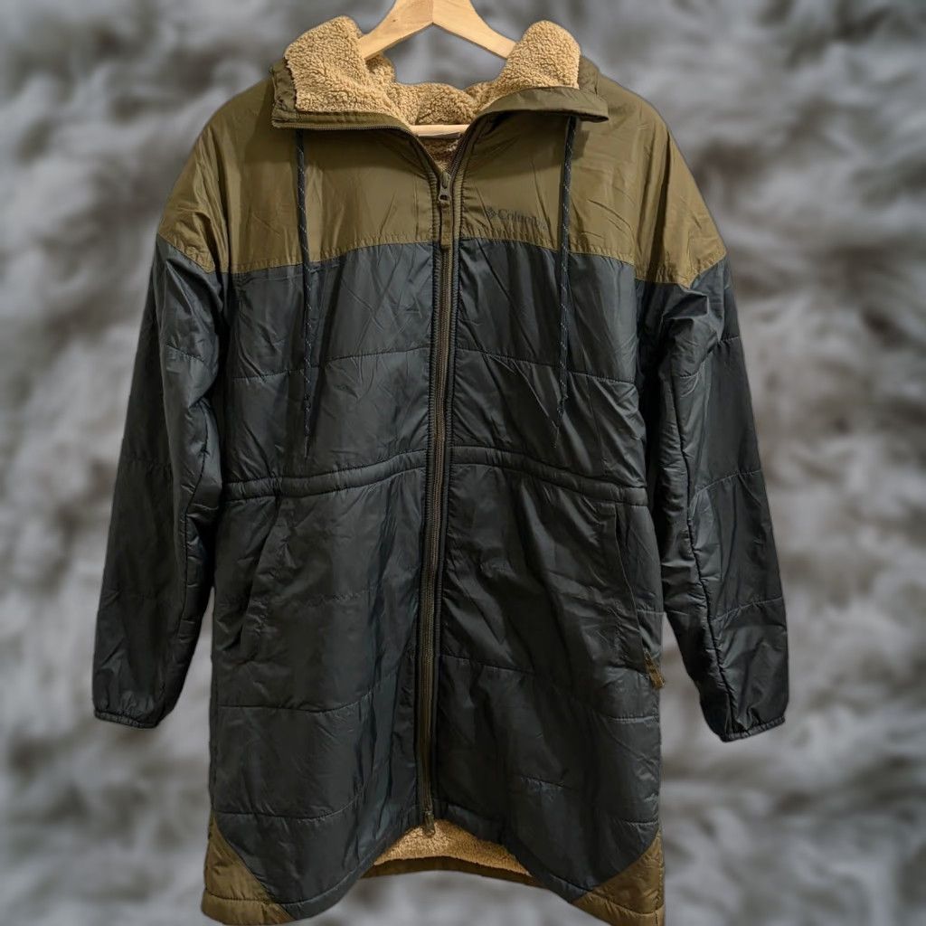 Vintage VINTAGE Columbia Flash Challenger Jacket Womens Small Black/Olive Sherpa Lined Long Coat Size S / US 4 / IT 40 - 1 Thumbnail