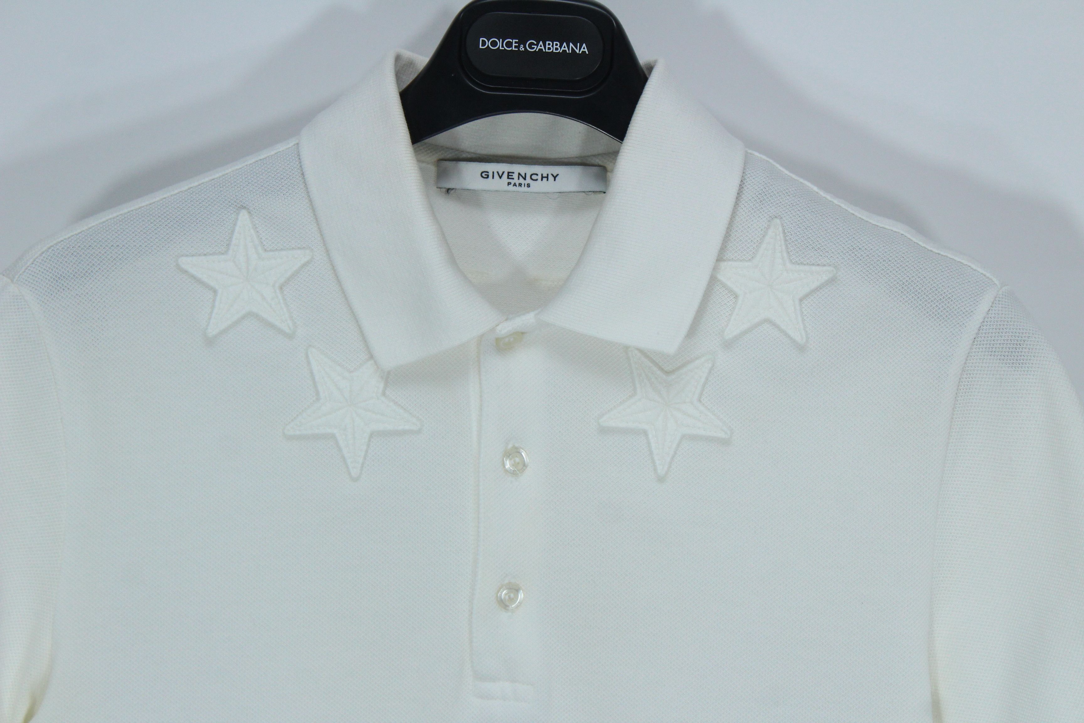 Givenchy Givenchy by Riccardo Tisci Star Embroidery Polo White Size US S / EU 44-46 / 1 - 3 Thumbnail