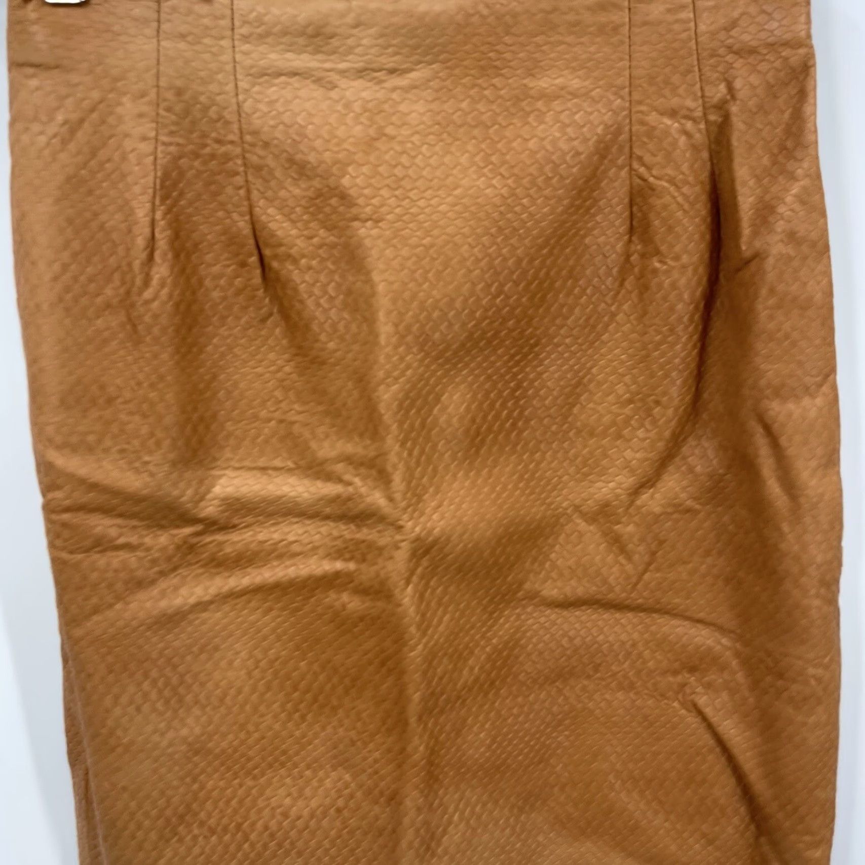 Vintage Vakko Skirt Womens 8 Brown Leather Mini Pencil Solid 90s Bohemian Size 30" / US 8 / IT 44 - 2 Thumbnail
