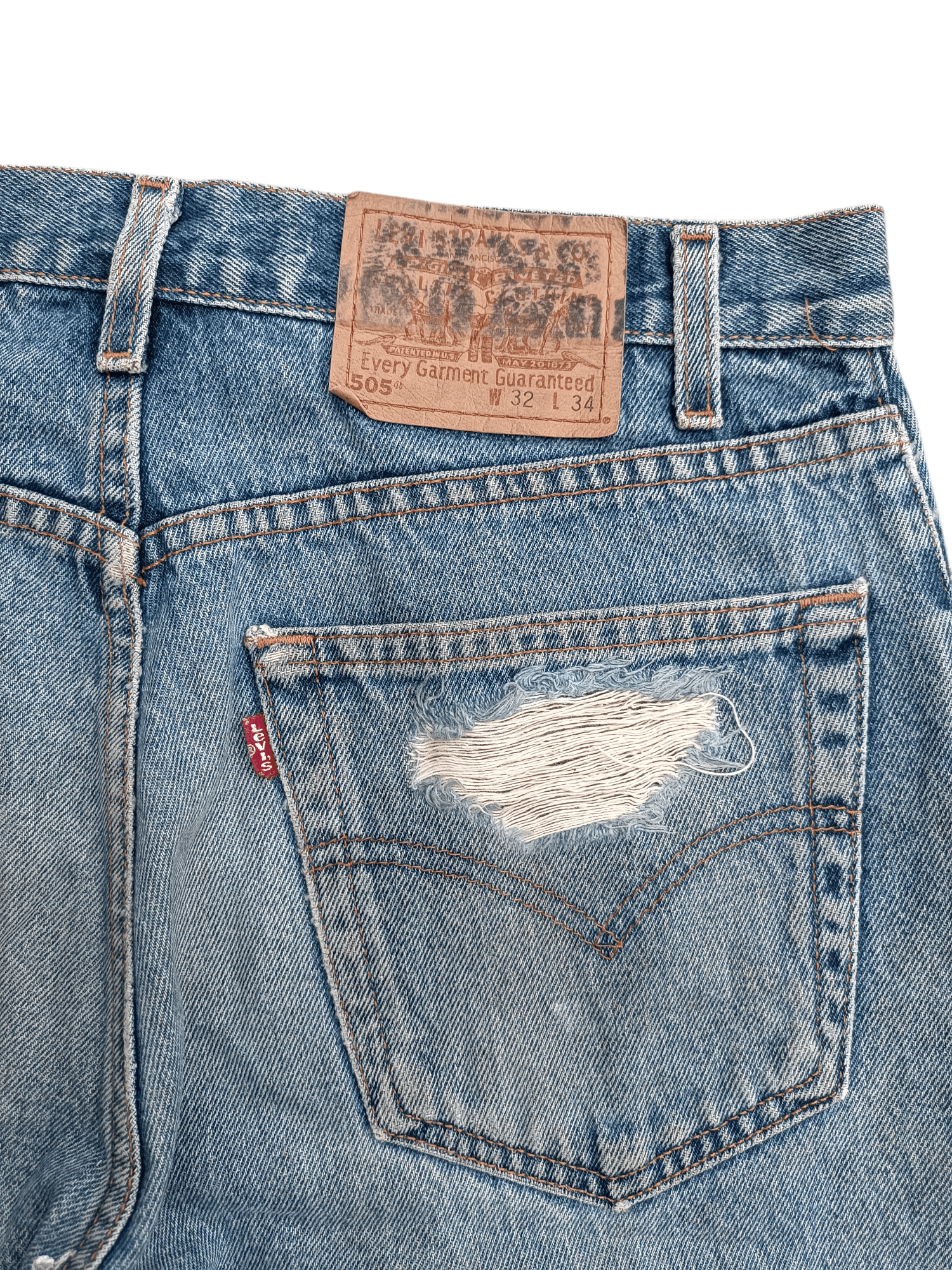 Levi's × Vintage Y2K Levis 505 Regular Straight Cut Distressed Splatter Denim Size US 32 / EU 48 - 18 Thumbnail