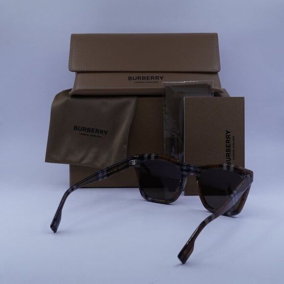 Burberry Burberry BE4348 396673 Square Sunglasses Brown Check Frame Size ONE SIZE - 10 Thumbnail