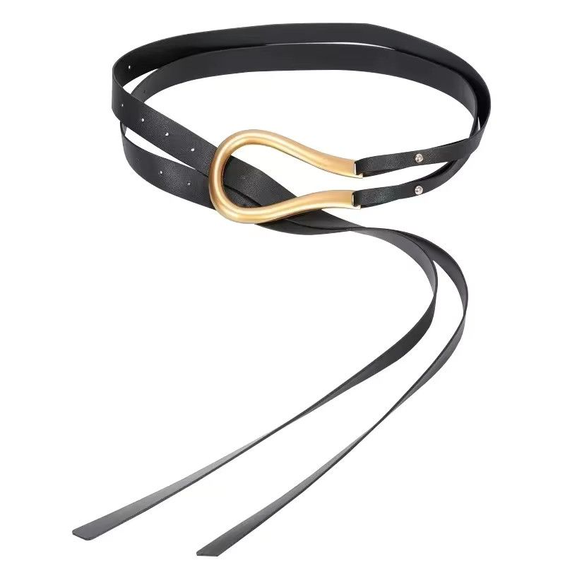 Jewelry Golden Metal Buckle Knotted Belt Waistband Wrist Straps Size ONE SIZE - 4 Thumbnail