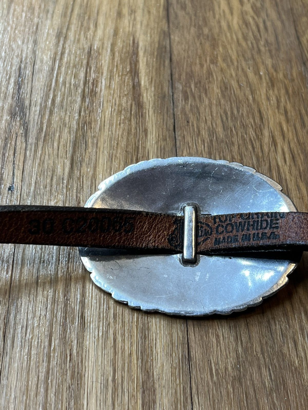 Justin Justin Silver-Tone Concho Concha Cowhide Leather Belt 29-32 Size ONE SIZE - 3 Thumbnail