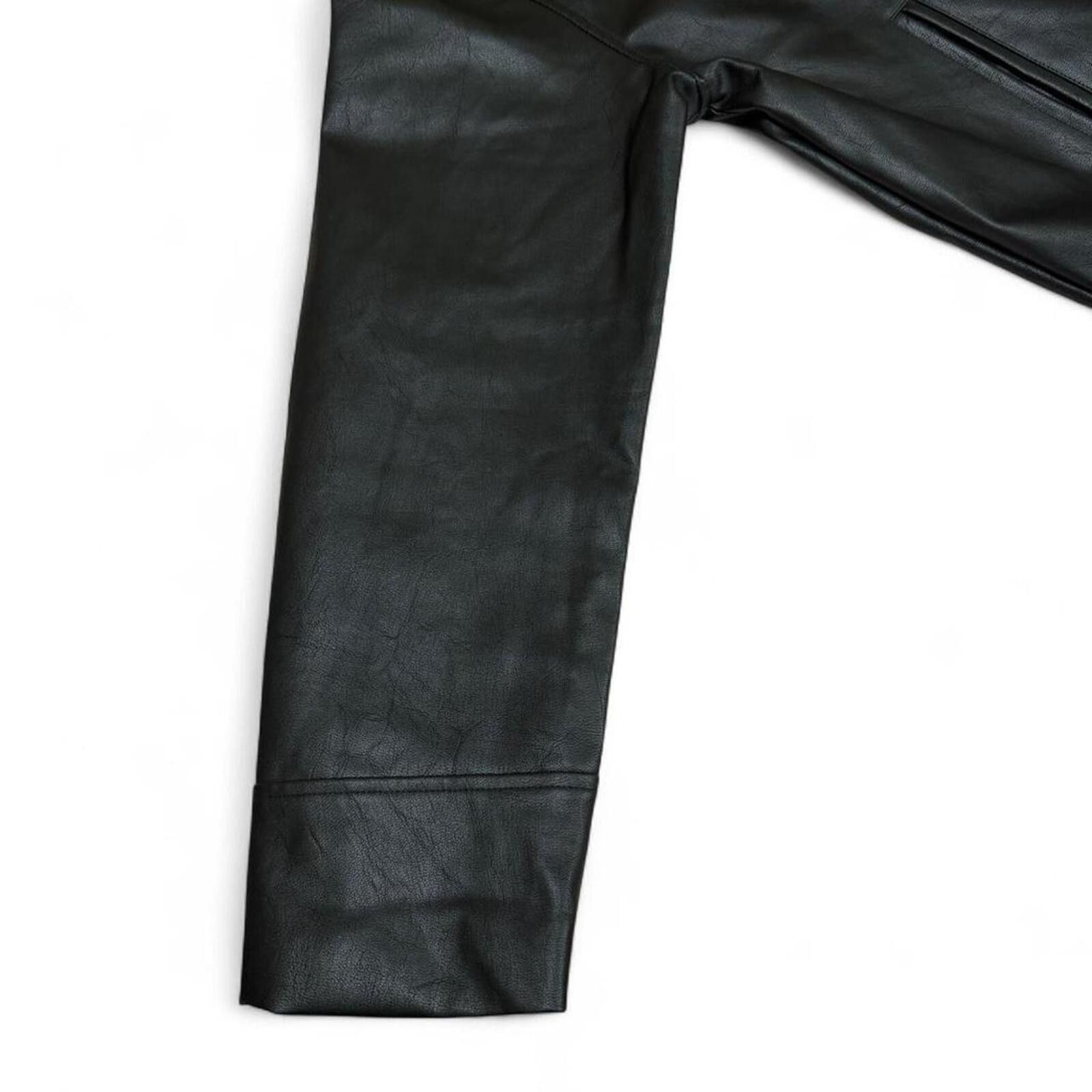 Ed Hardy Black leather jacket with white skull stitching design Size US L / EU 52-54 / 3 - 6 Thumbnail