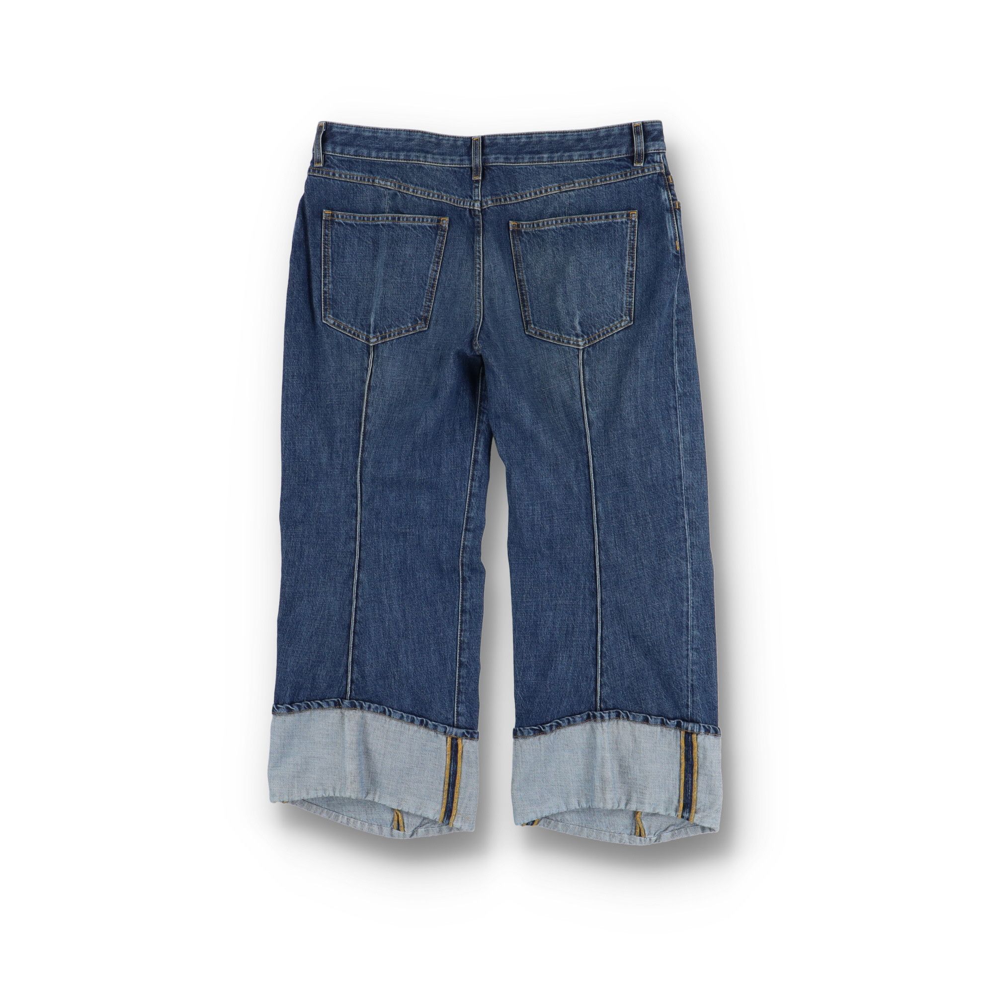 Bottega Veneta Mid Blue Curved Shape Cropped Jeans Size 30" / US 8 / IT 44 - 9 Thumbnail