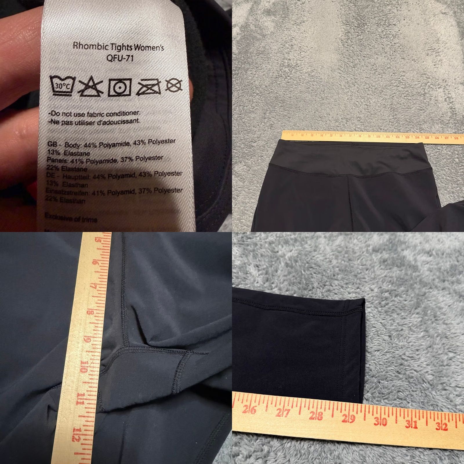 Rab RAB Leggings Womens 12 Black Rhombic Tight Climbing Hiking Gym Activewear Size 34" / US 12 / IT 48 - 8 Thumbnail