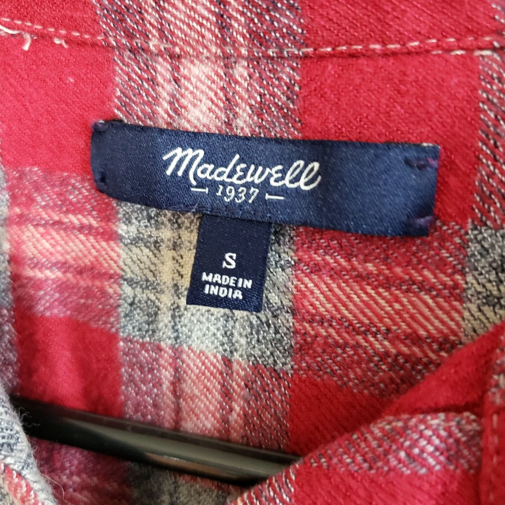 Madewell Madewell Womens Ex-Boyfriend Shirt Fairfax Plaid Sz Small Red Button Front Shirt Women Size S / US 4 / IT 40 - 5 Thumbnail