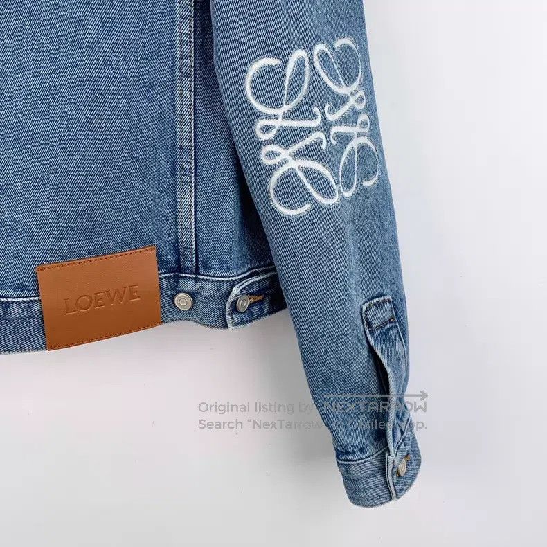 Loewe Loewe Blue Logo Embroidered Leather Label Cotton Denim Jac Size XXS / US 00 / IT 34 - 6 Thumbnail