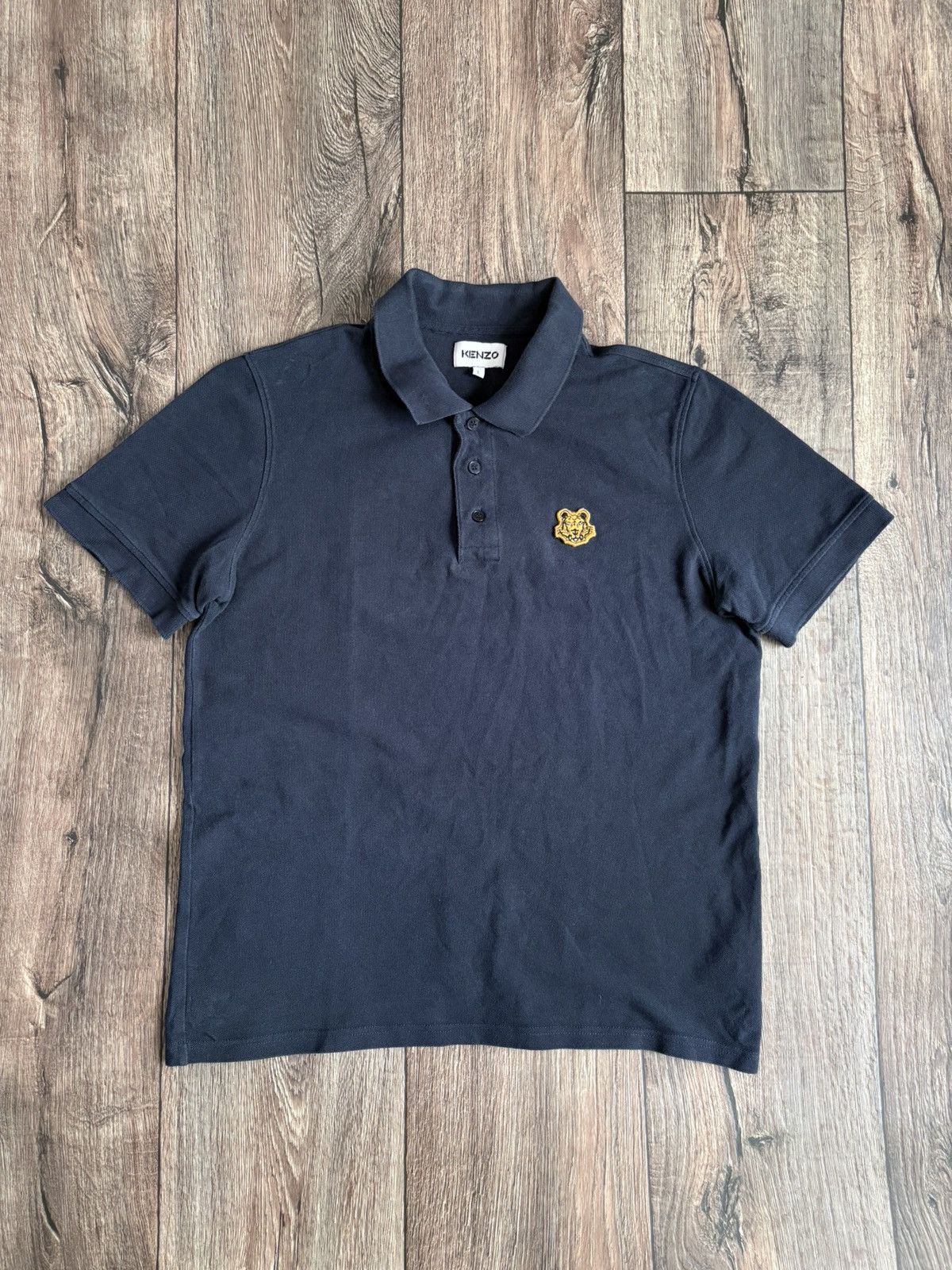 Kenzo Kenzo Tiger Head Logo Short Sleeve Navy Polo Shirt Size US L / EU 52-54 / 3 - 1 Thumbnail