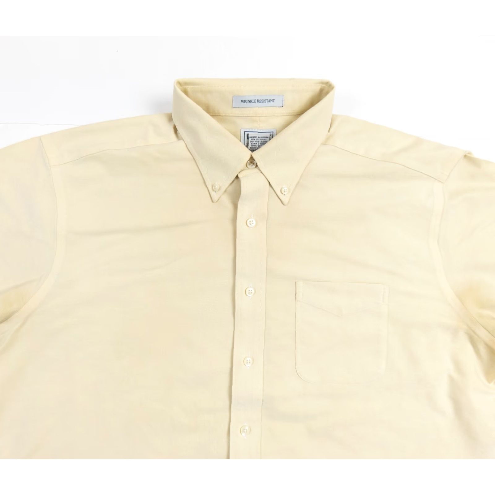 Vintage L.L. Bean Men’s Button-Up Shirt 17 Tall Yellow Short Sleeve Wrinkle Resistant Casual Business 1900s Preppy Mens Size US XL / EU 56 / 4 - 2 Thumbnail