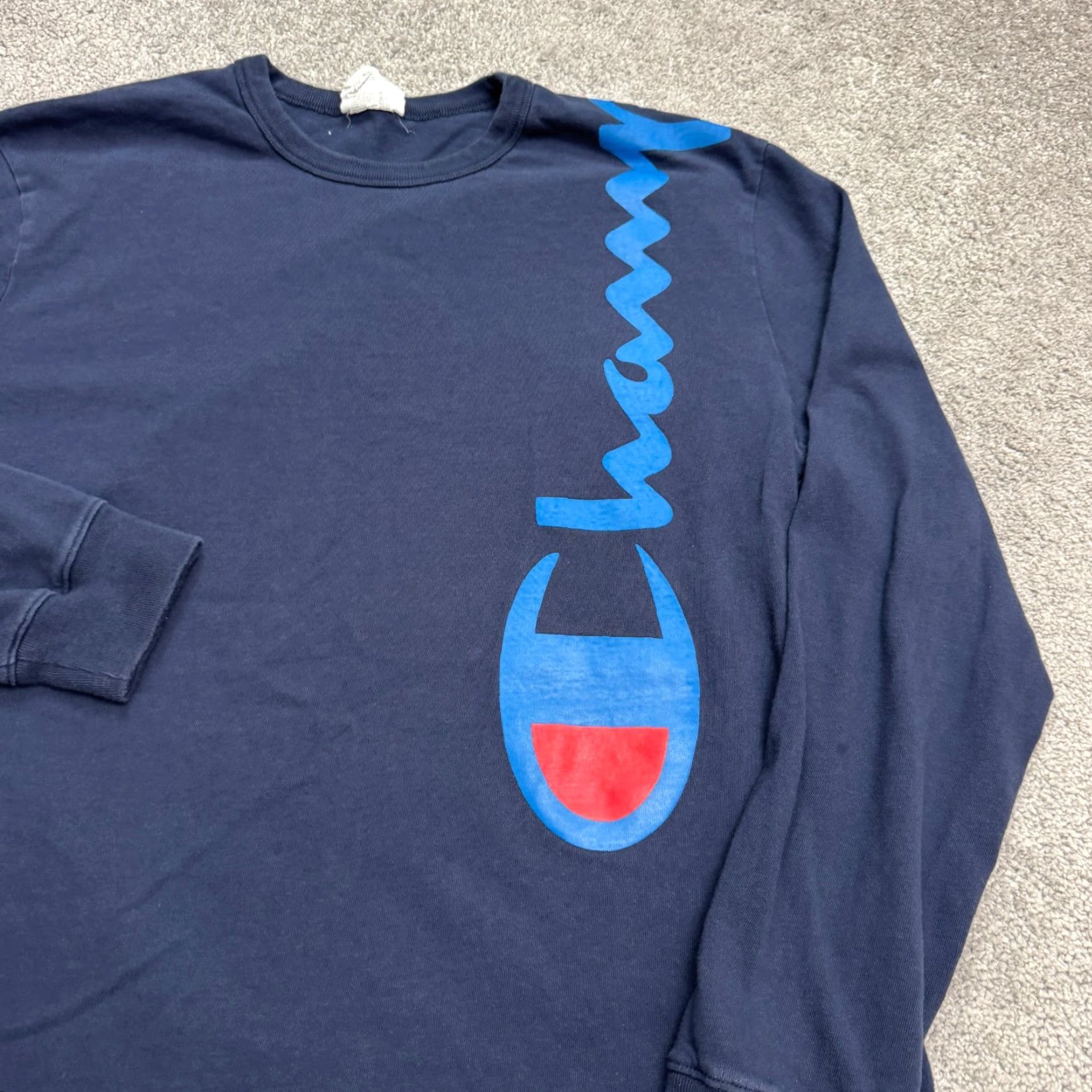 Champion Champion T-Shirt Shirt Mens L Blue Long Sleeve Crew Heavyweight Cotton Tee Size US L / EU 52-54 / 3 - 3 Thumbnail