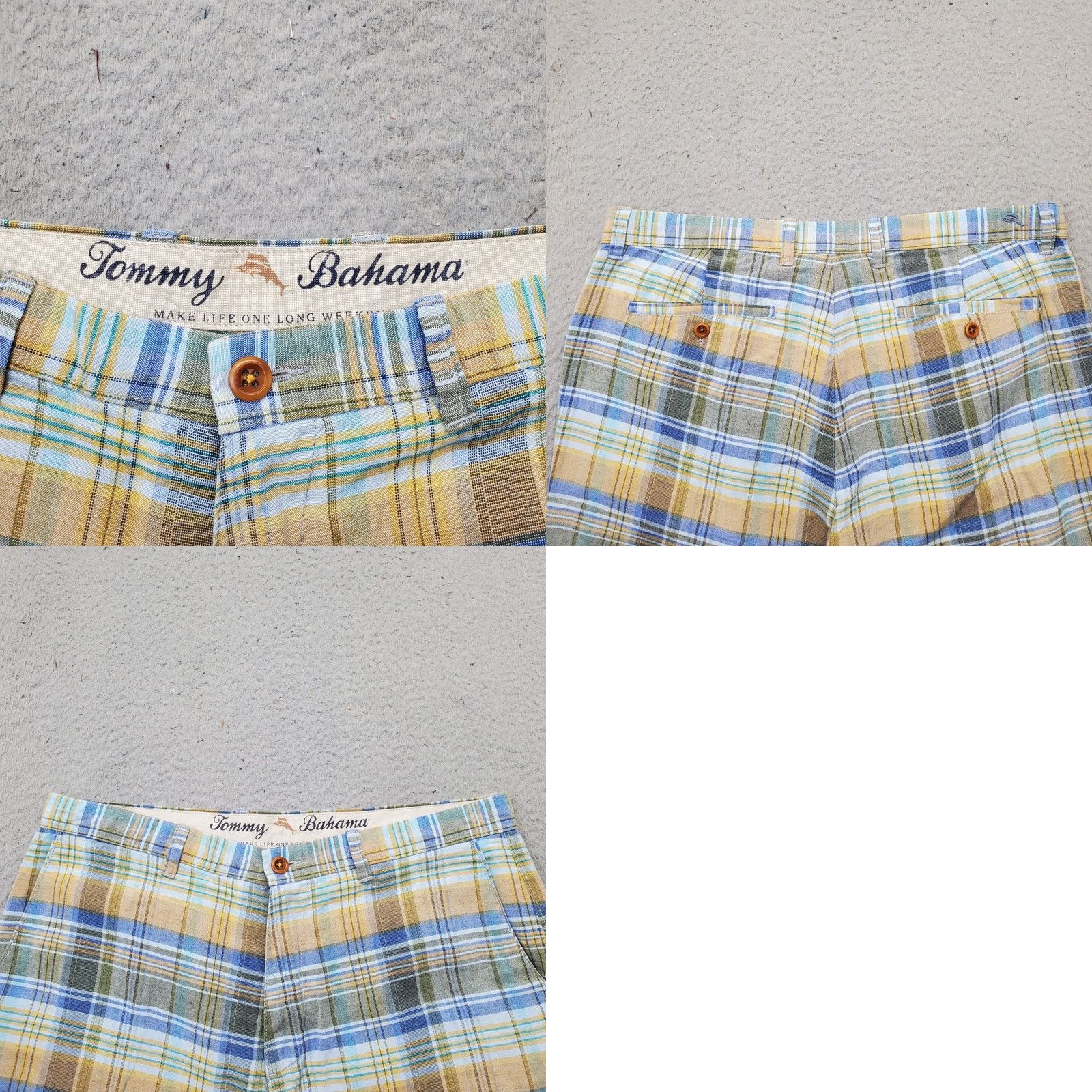Tommy Bahama Tommy Bahama Chino Shorts Mens 34 Multi Linen Blend Plaid Slash Pocket Size US 34 / EU 50 - 8 Thumbnail