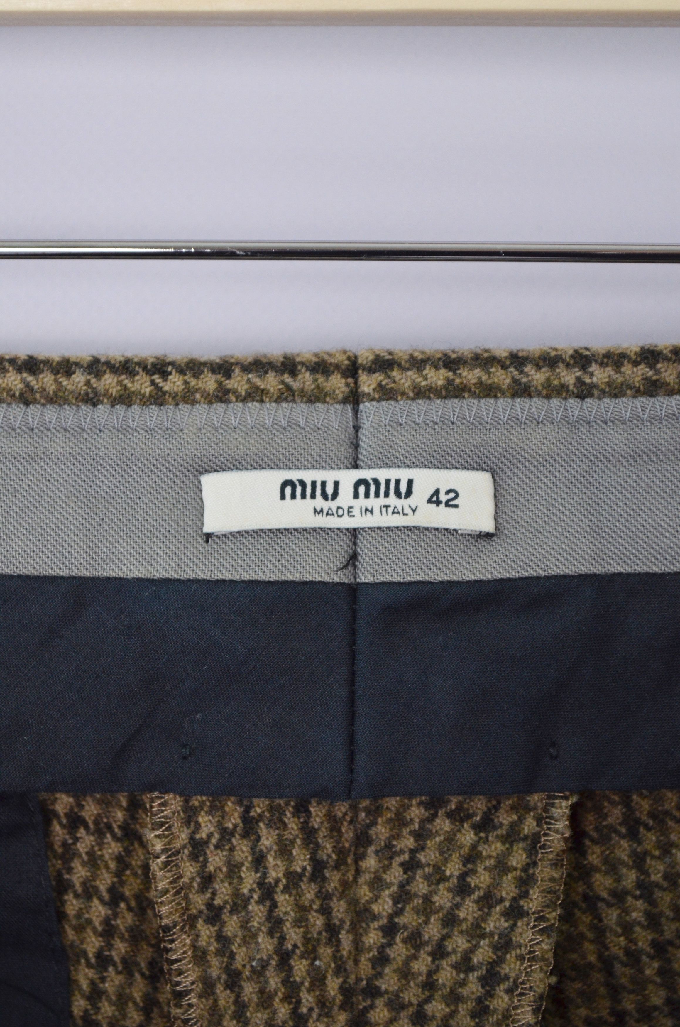 Miu Miu × Prada Miu Miu Prada Wool Check Wide Leg Pants Trousers Size IT42 Size 28" / US 6 / IT 42 - 10 Thumbnail