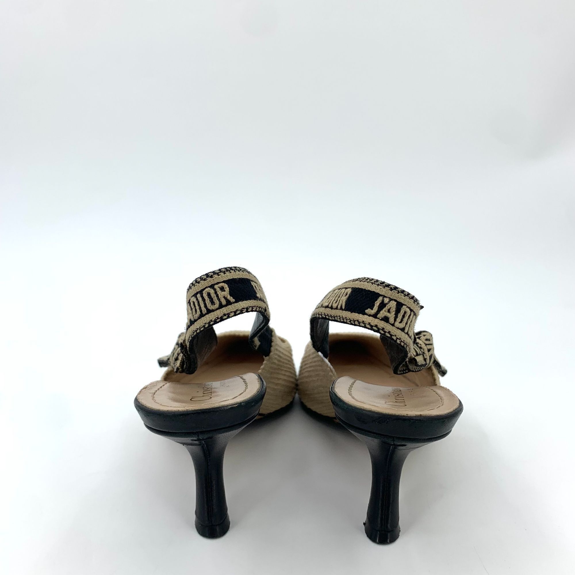 Dior Christian Dior JAdior Beige Slingback Heels With Black Ribbo Size US 6 / IT 36 - 5 Thumbnail