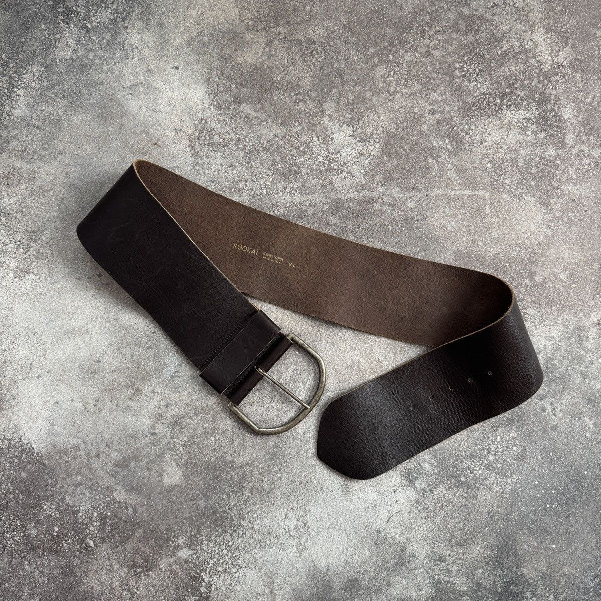Hysteric Glamour Vintage Y2K Archive Brown Genuine Leather Wide Belt Size ONE SIZE - 1 Thumbnail