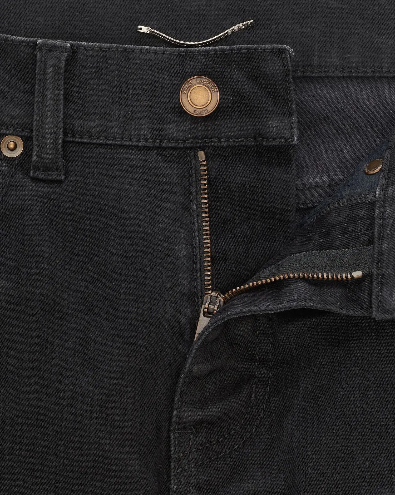 Saint Laurent Paris o1s1wg110225 622876 Skinny Jeans in Light Glazed Denim Black Size US 26 / EU 42 - 3 Thumbnail