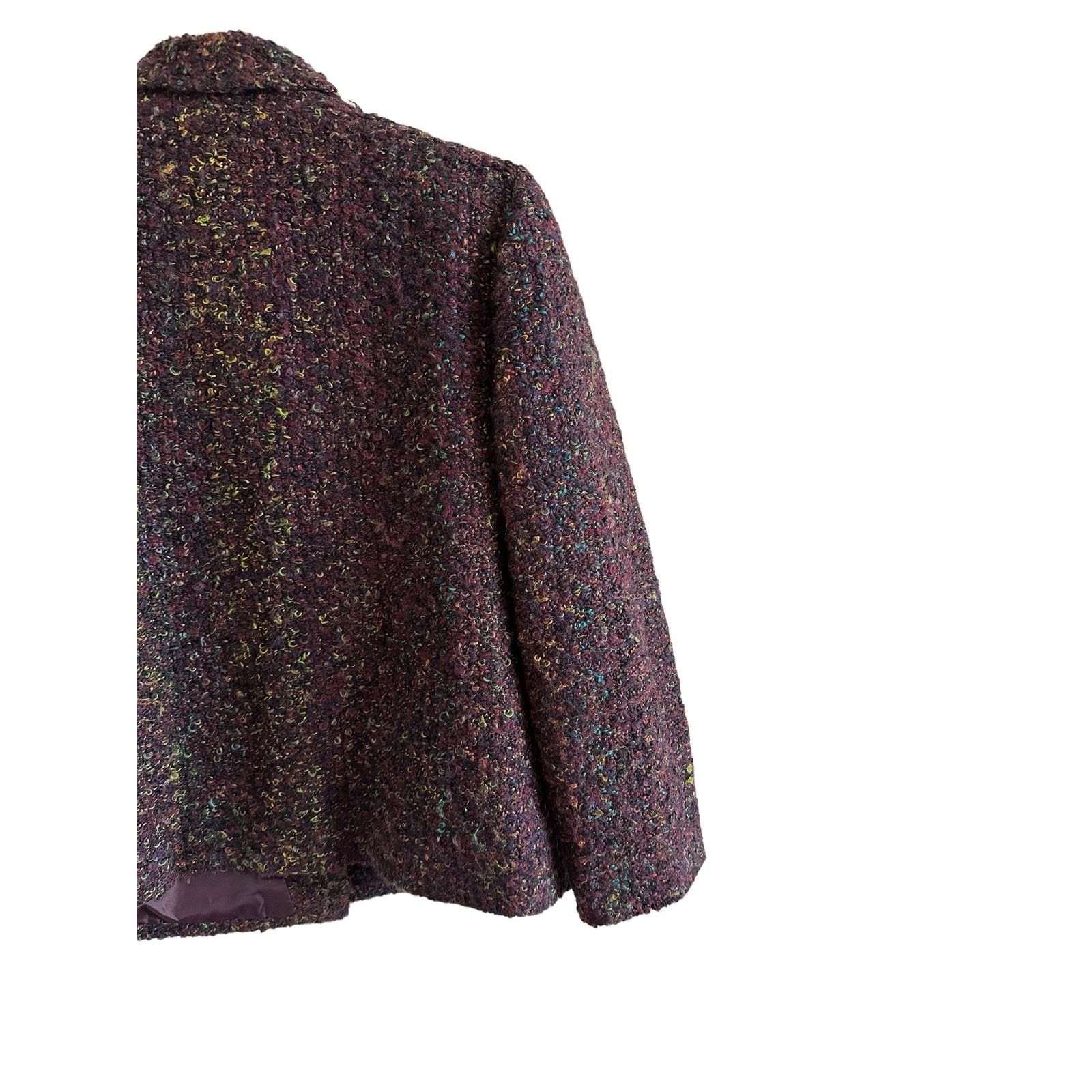 Other Studio Works Medium Purple Tweed Long Sleeve Button Up Coat Size M / US 6-8 / IT 42-44 - 9 Thumbnail
