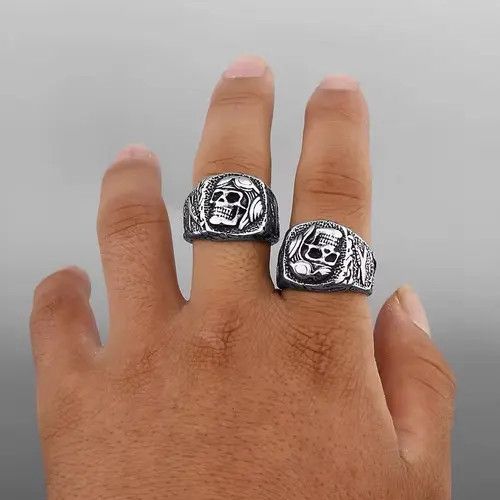 Jewelry Ishiguro x natsu Gothic Skull Ring ( size 8 to 14 ) Size ONE SIZE - 3 Thumbnail