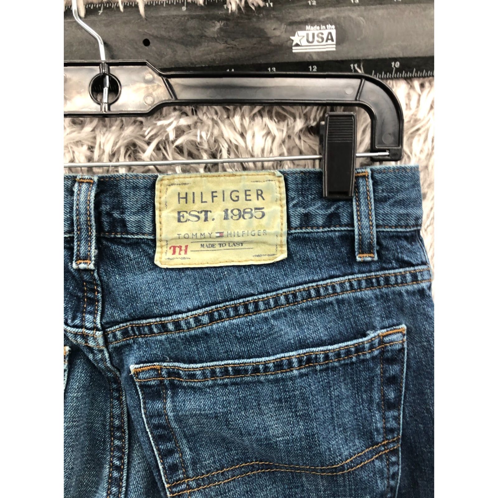 Tommy Hilfiger Tommy Hilfiger Jeans Straight Denim Blue 29x30 Mens Regular Mid Rise 5-Pocket Cotton Blend Jeans Size US 29 - 6 Thumbnail