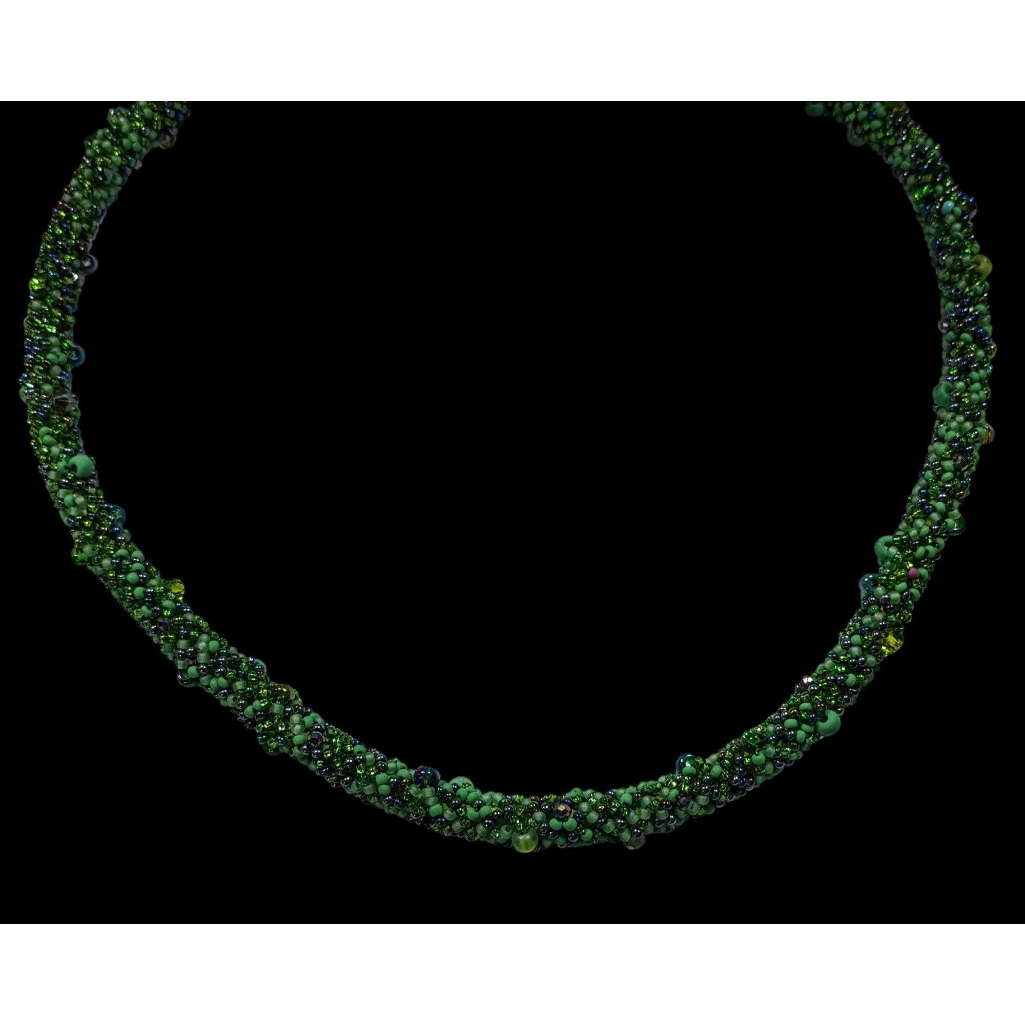 Other Fantasy Fairycore Green Glass Beaded Collar Necklace Size ONE SIZE - 2 Thumbnail