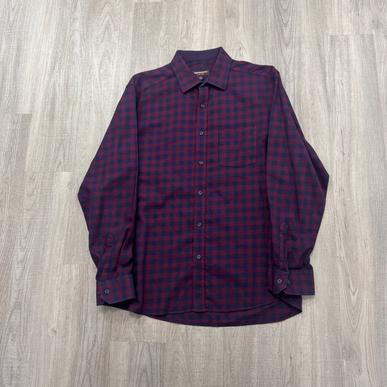 Johnston & Murphy Johnston & Murphy Flip Cuff Shirt Men's XL Blue Red Plaid Size US XL / EU 56 / 4 - 2 Thumbnail
