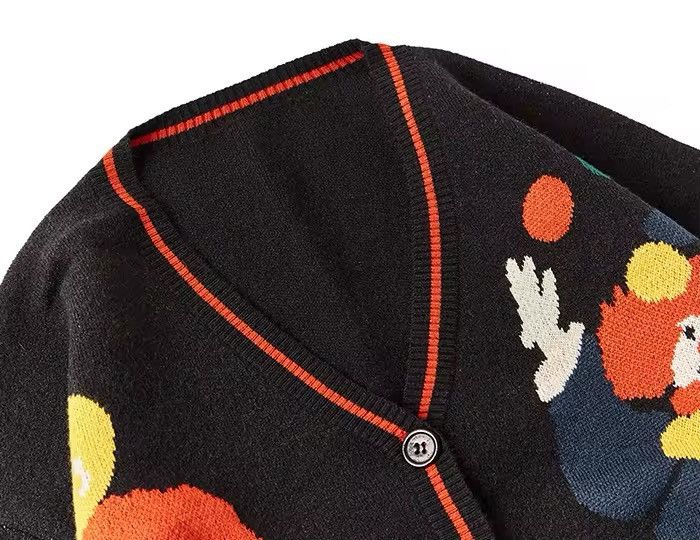 Designer × Japanese Brand Clown Knitted Sweater Men Cardigan Oversized Streetwear Size US M / EU 48-50 / 2 - 3 Thumbnail