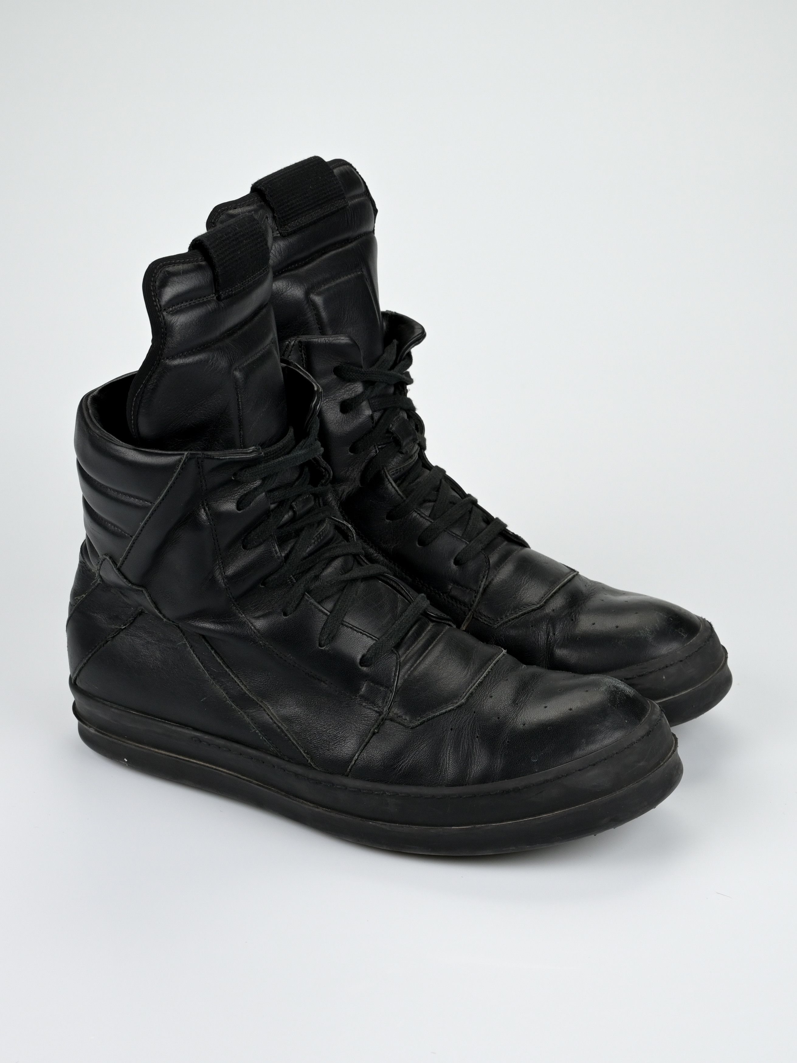 Pre-owned Rick Owens All Black Geobaskets Shoes
