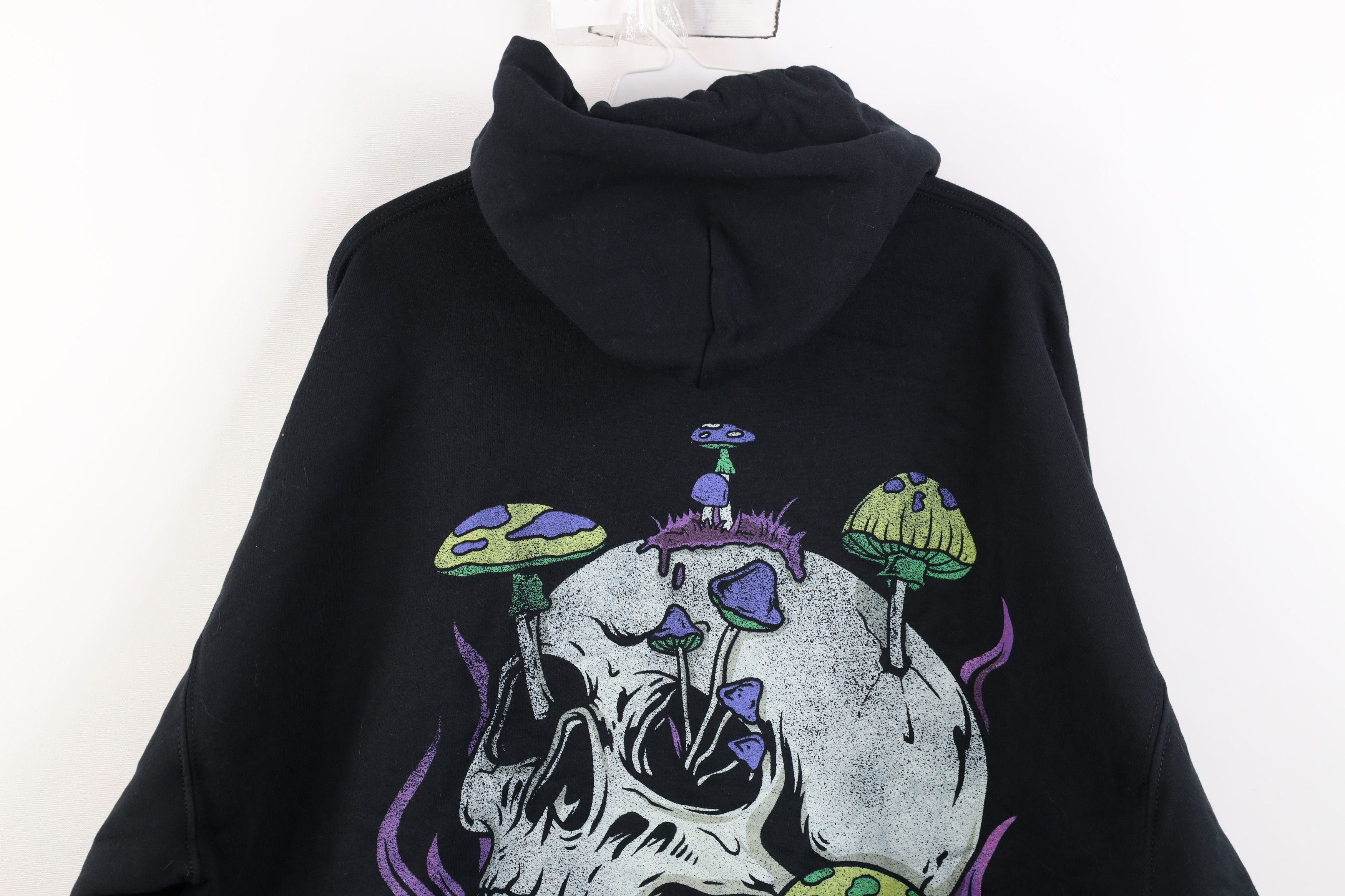 Vintage Vintage Y2K Streetwear Mushroom Skeleton Fire Flames Hoodie Size US XL / EU 56 / 4 - 11 Thumbnail